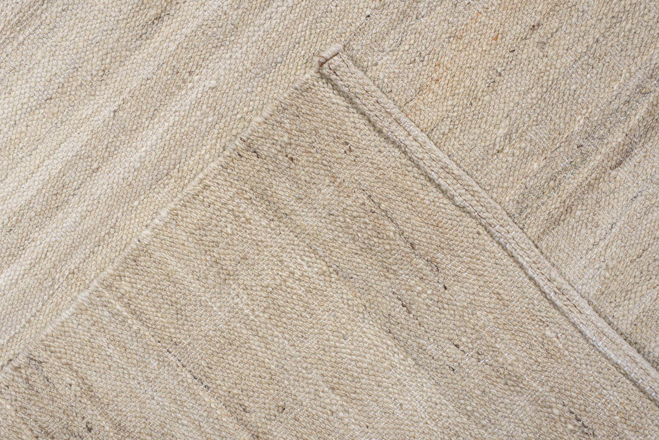 8' x 9' one-of-a-kind handmade vintage Kilim rug. Color palette: antiquewhite, brown, gray, light gray, linen, off-white