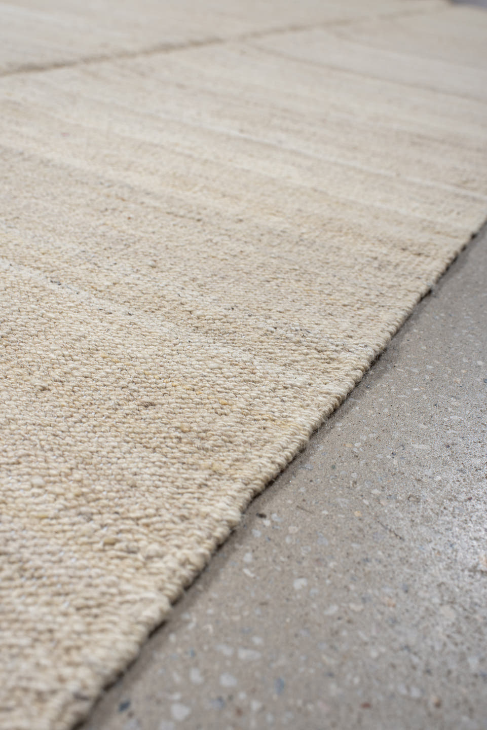 8' x 9' one-of-a-kind handmade vintage Kilim rug. Color palette: ivory, cream, beige, taupe, gray