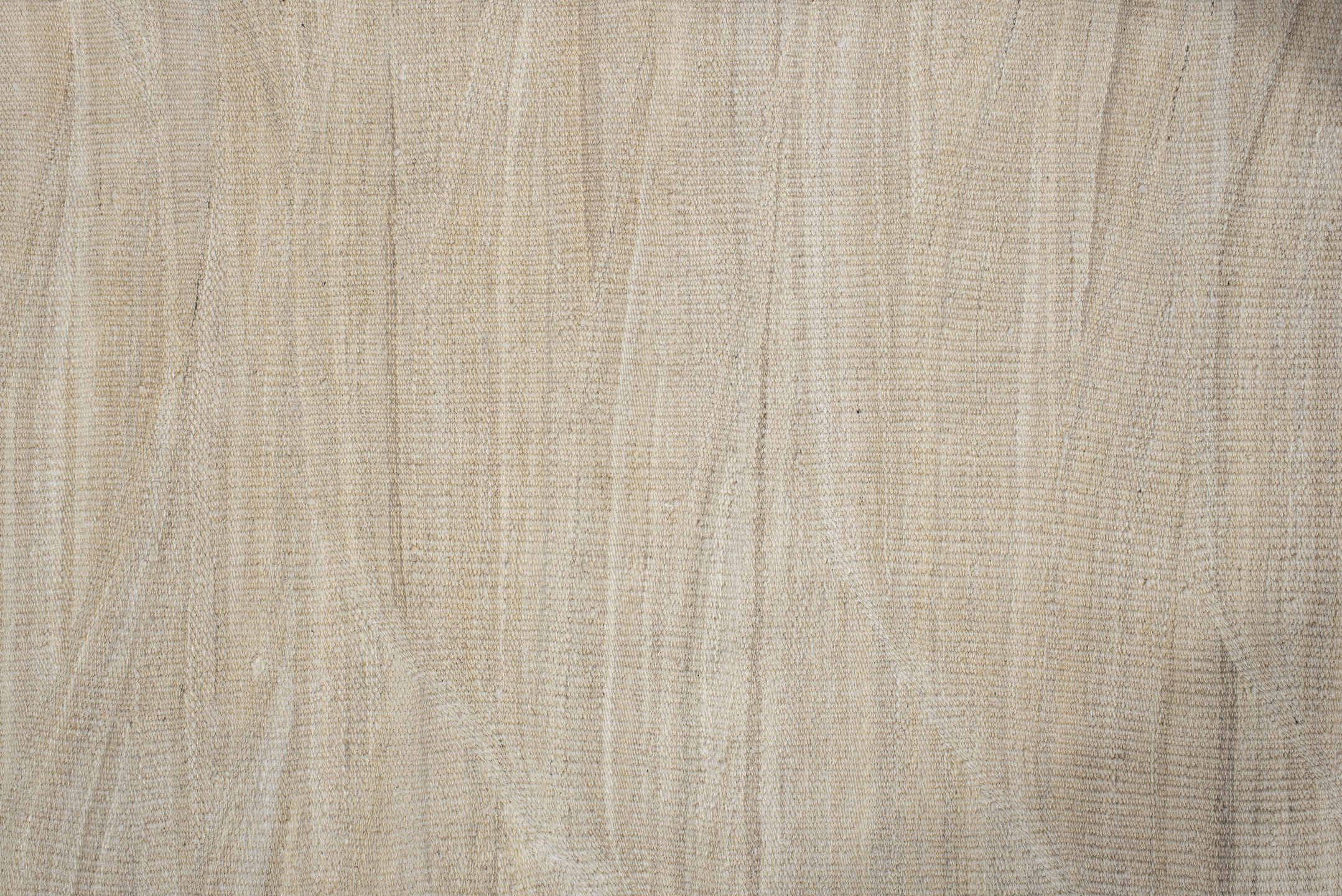 4' x 9' one-of-a-kind handmade vintage Kilim runner rug. Color palette: antiquewhite, brown, gray, light gray, linen