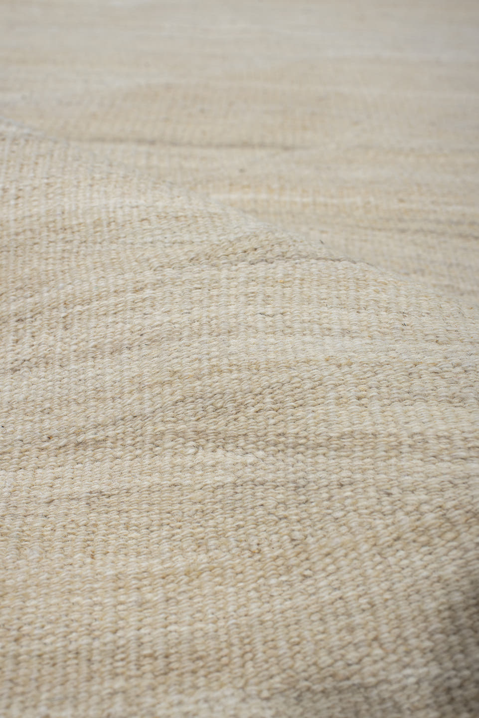 4' x 9' one-of-a-kind handmade vintage Kilim runner rug. Color palette: ivory, cream, beige, taupe, gray