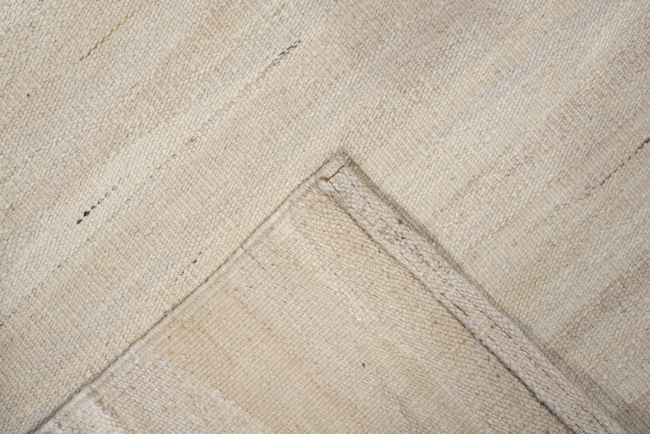 3' x 12' one-of-a-kind handmade vintage Kilim runner rug. Color palette: ivory, cream, beige, taupe, gray