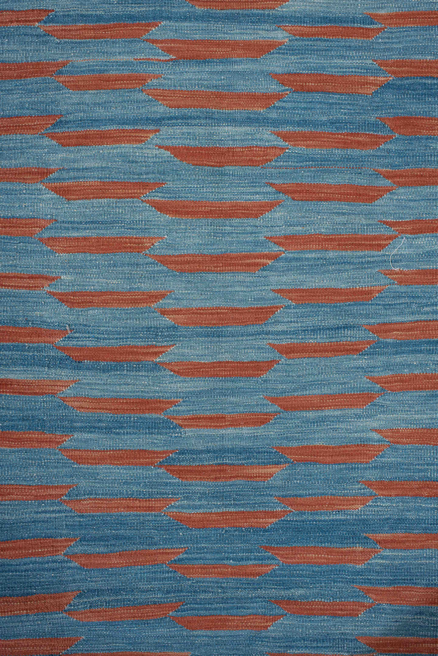 2' x 8' one-of-a-kind handmade vintage Kilim runner rug. Color palette: turquoise, lavender, rust, rose, teal, ivory