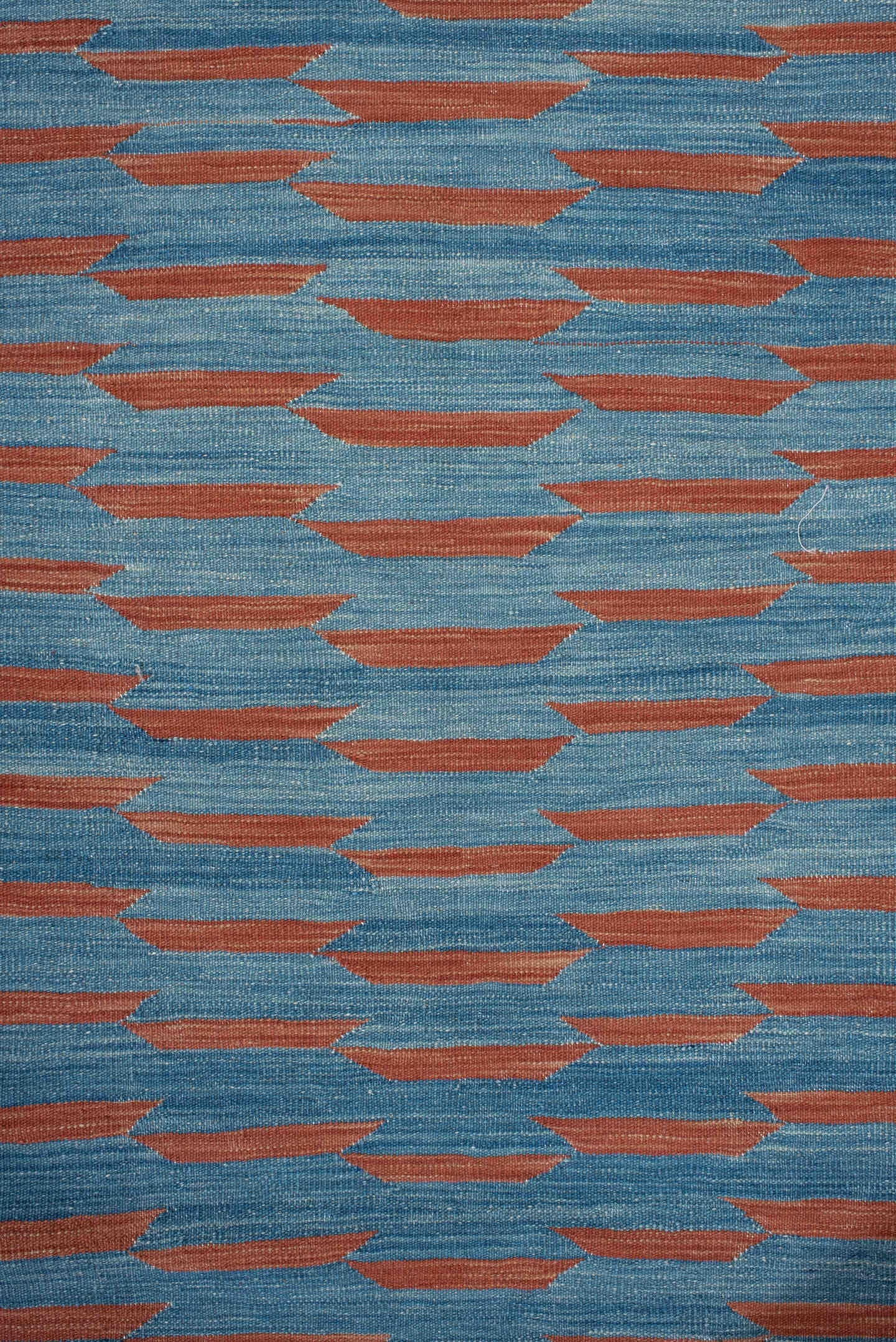 2' x 8' one-of-a-kind handmade vintage Kilim runner rug. Color palette: turquoise, lavender, rust, rose, teal, ivory