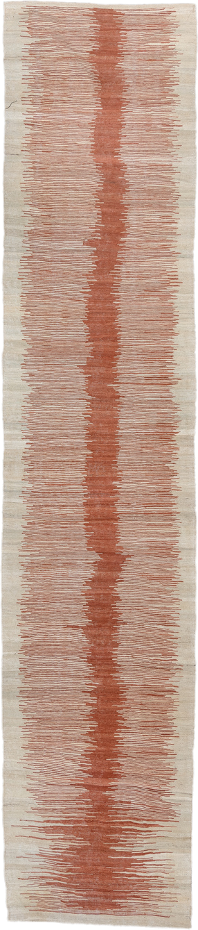 2' x 12' one-of-a-kind handmade vintage Kilim runner rug. Color palette: ivory, terra cotta, cream, terracotta, brown