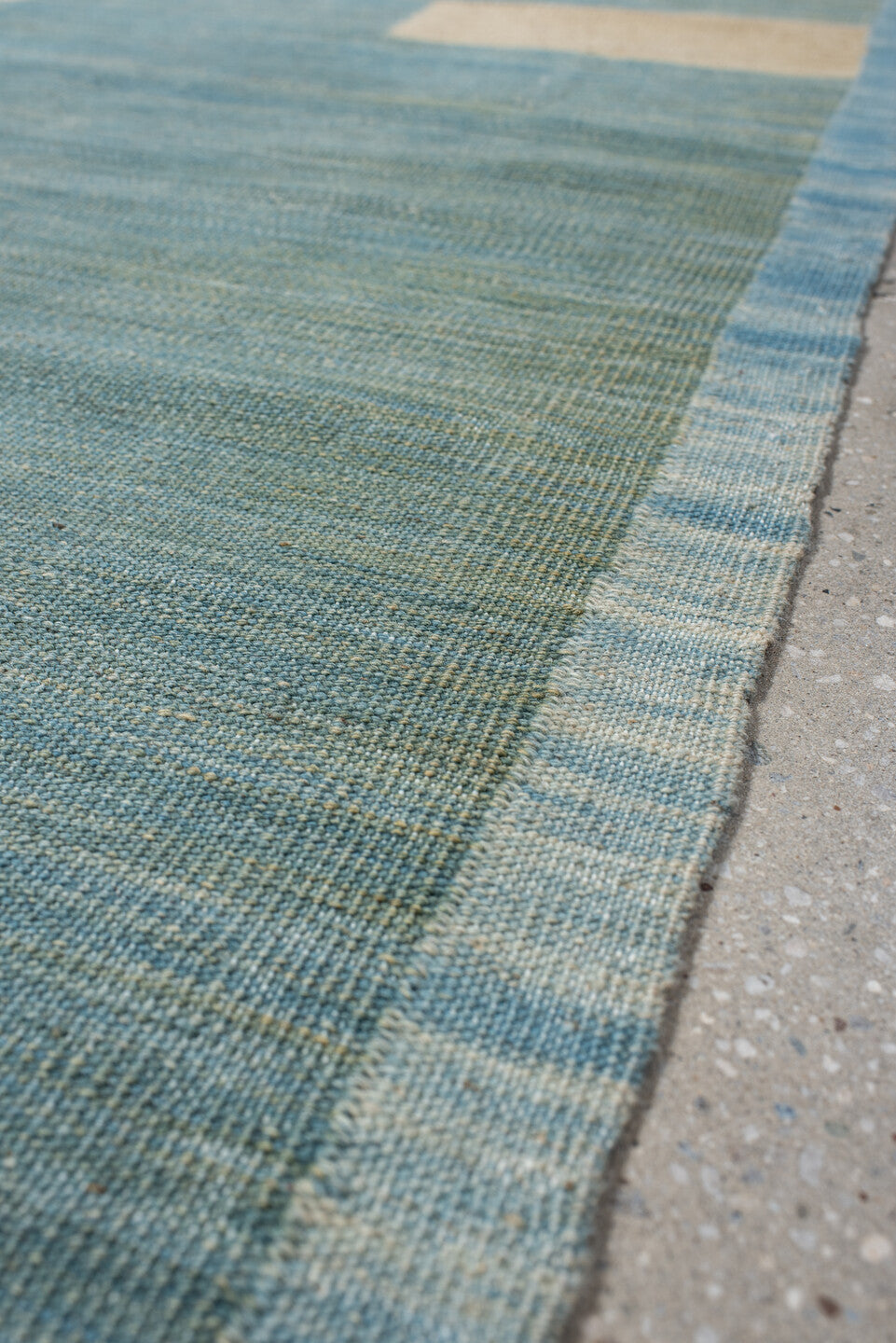 2' x 7' one-of-a-kind handmade vintage Kilim runner rug. Color palette: aqua, ivory, blush, sky blue, sage, teal, pink