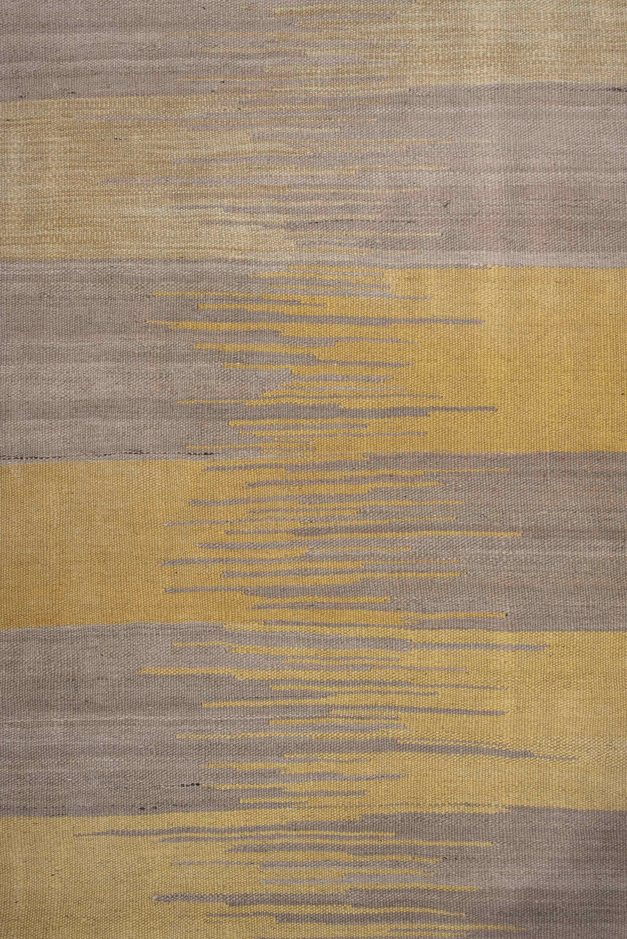 2' x 12' one-of-a-kind handmade vintage Kilim runner rug. Color palette: taupe, camel, gold, beige, gray