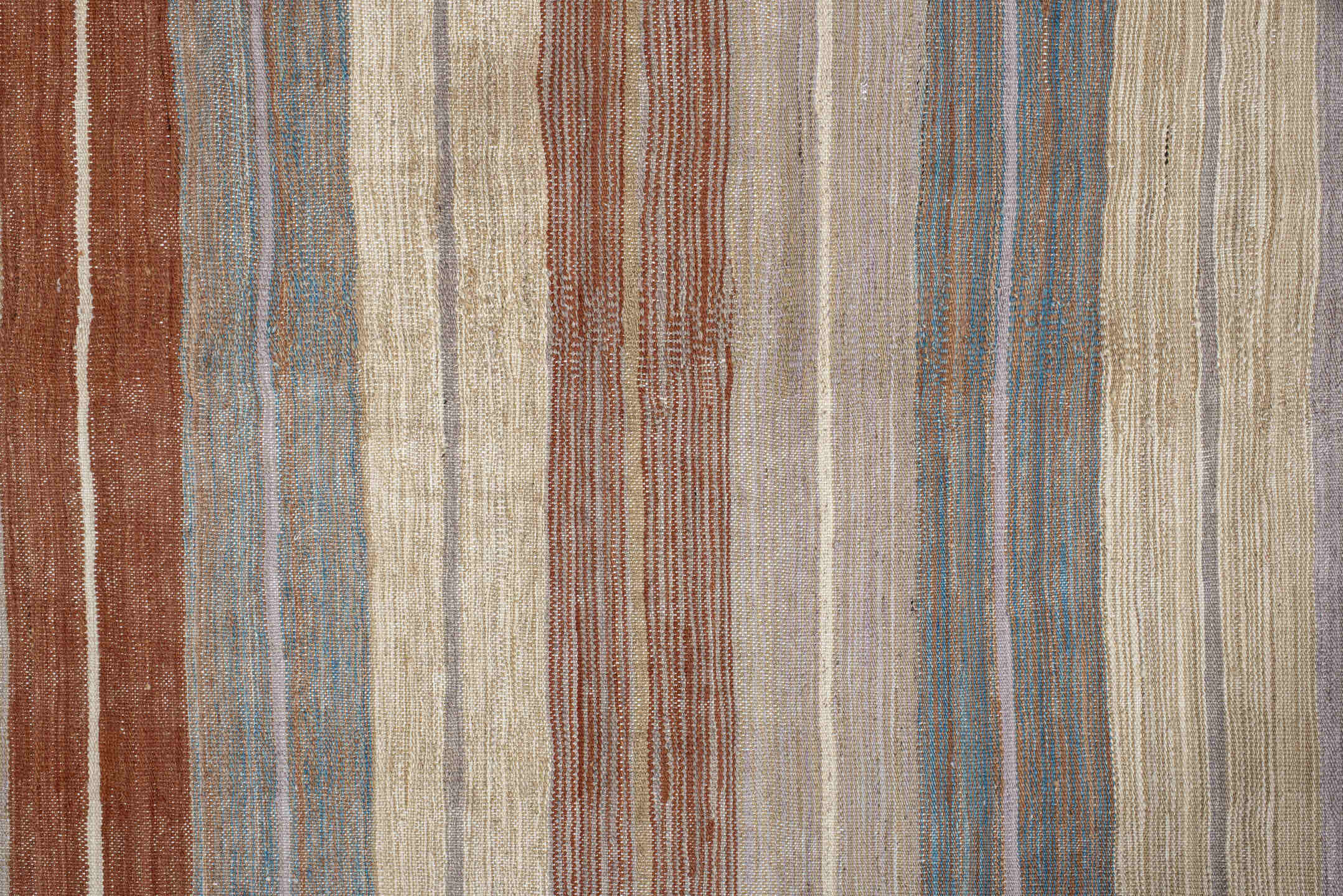 3' x 9' one-of-a-kind handmade vintage Kilim runner rug. Color palette: brown, dim gray, gray, light gray, light slate gray