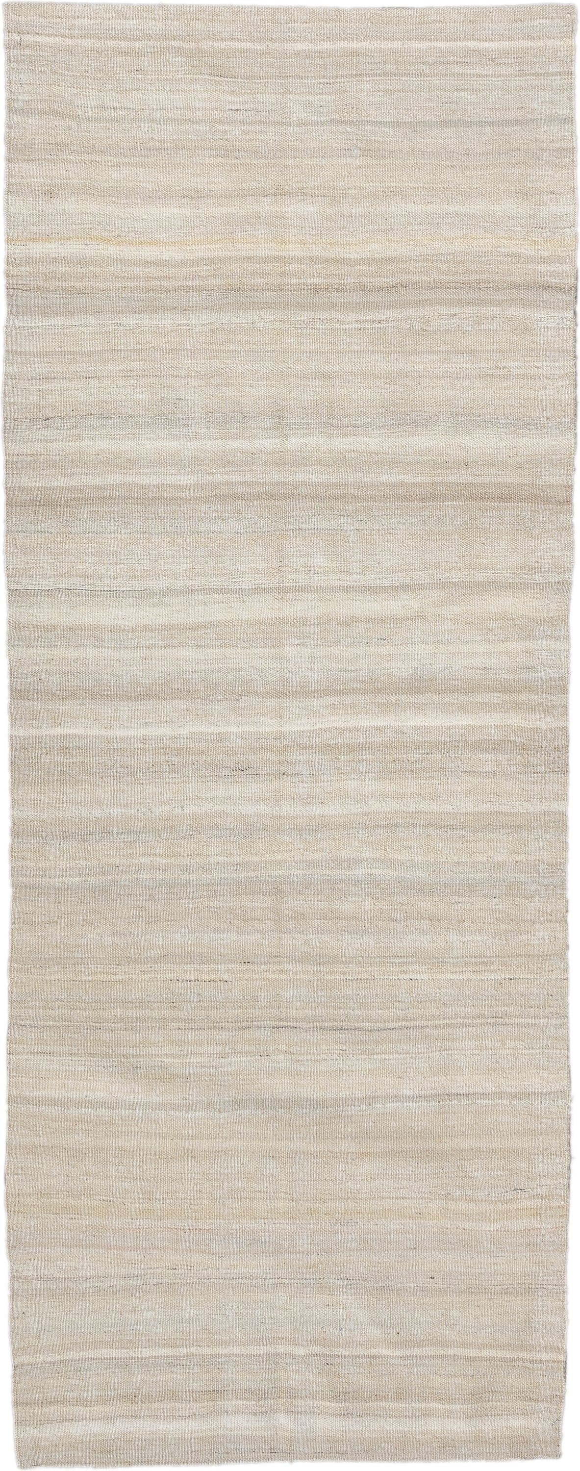 2' x 6' one-of-a-kind handmade vintage Kilim runner rug. Color palette: ivory, cream, beige, taupe, gray
