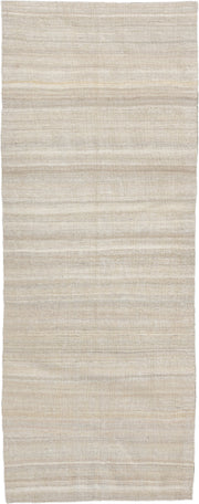 2' x 6' one-of-a-kind handmade vintage Kilim runner rug. Color palette: ivory, cream, beige, taupe, gray