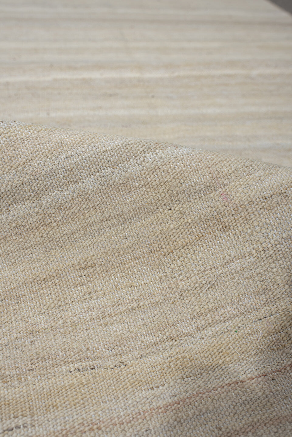 2' x 6' one-of-a-kind handmade vintage Kilim runner rug. Color palette: light gray, off-white, gray, pink, brown, linen