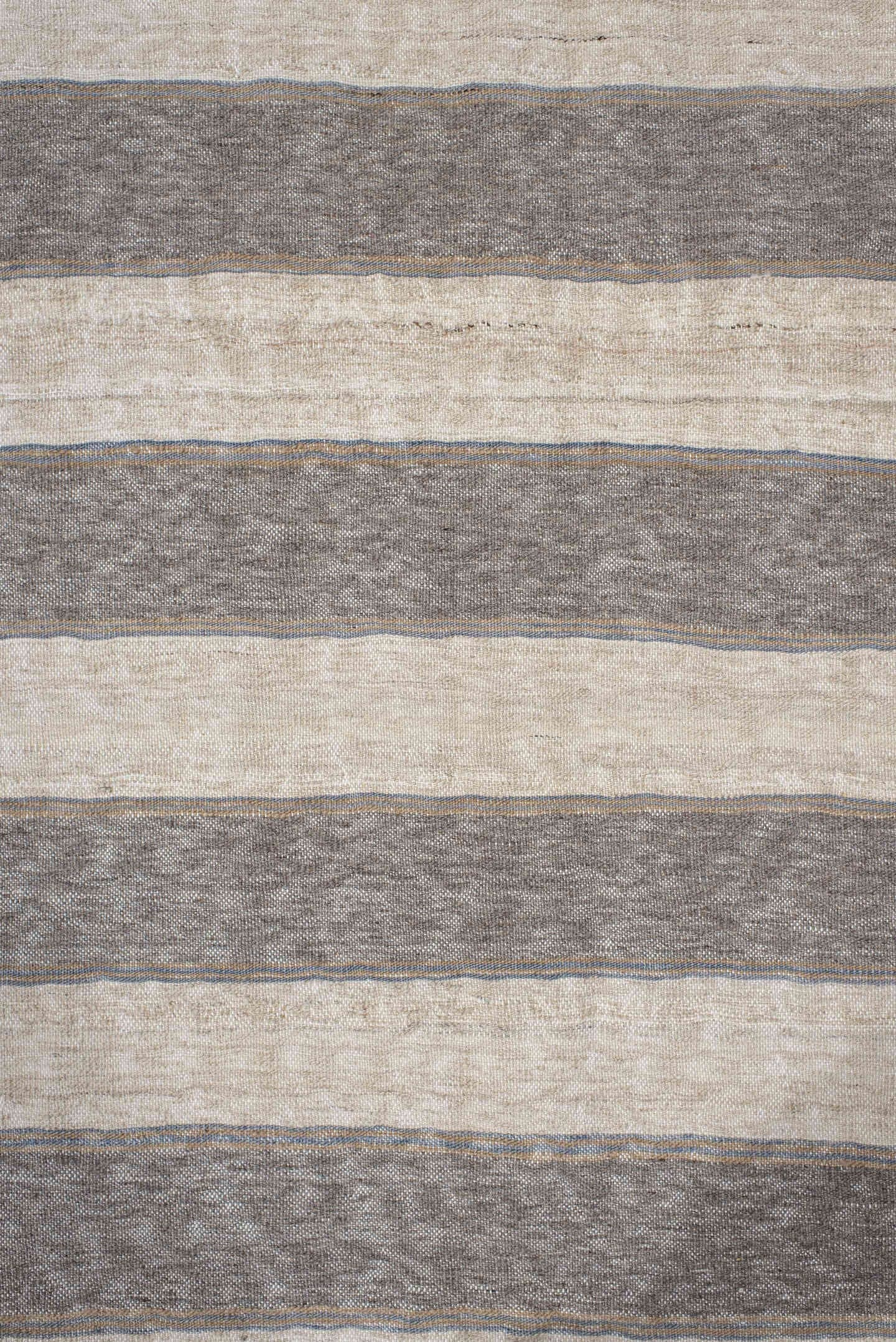 3' x 11' one-of-a-kind handmade vintage Kilim runner rug. Color palette: ivory, taupe, gray, cream, beige