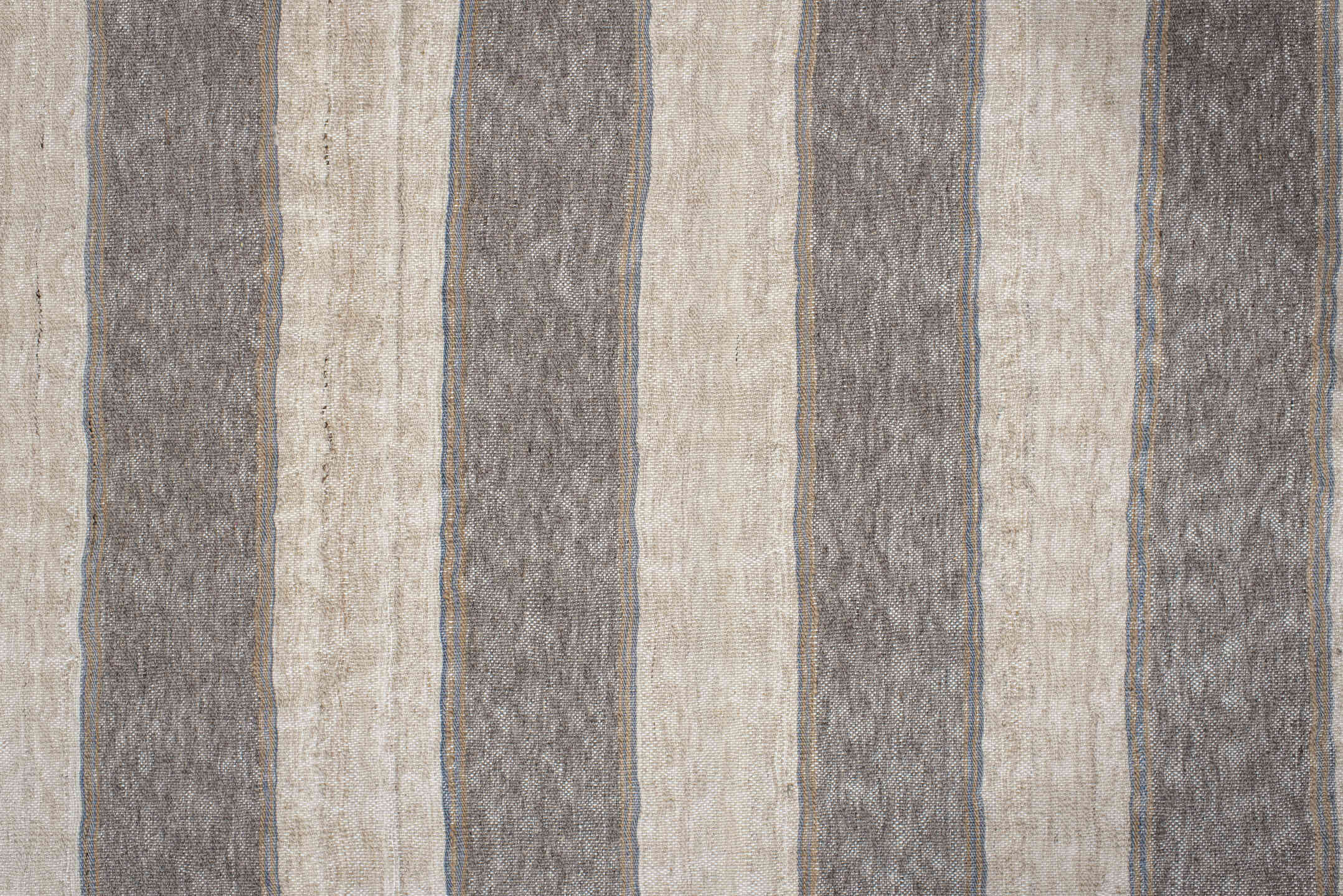 3' x 11' one-of-a-kind handmade vintage Kilim runner rug. Color palette: dark gray, dim gray, gray, light gray, off-white