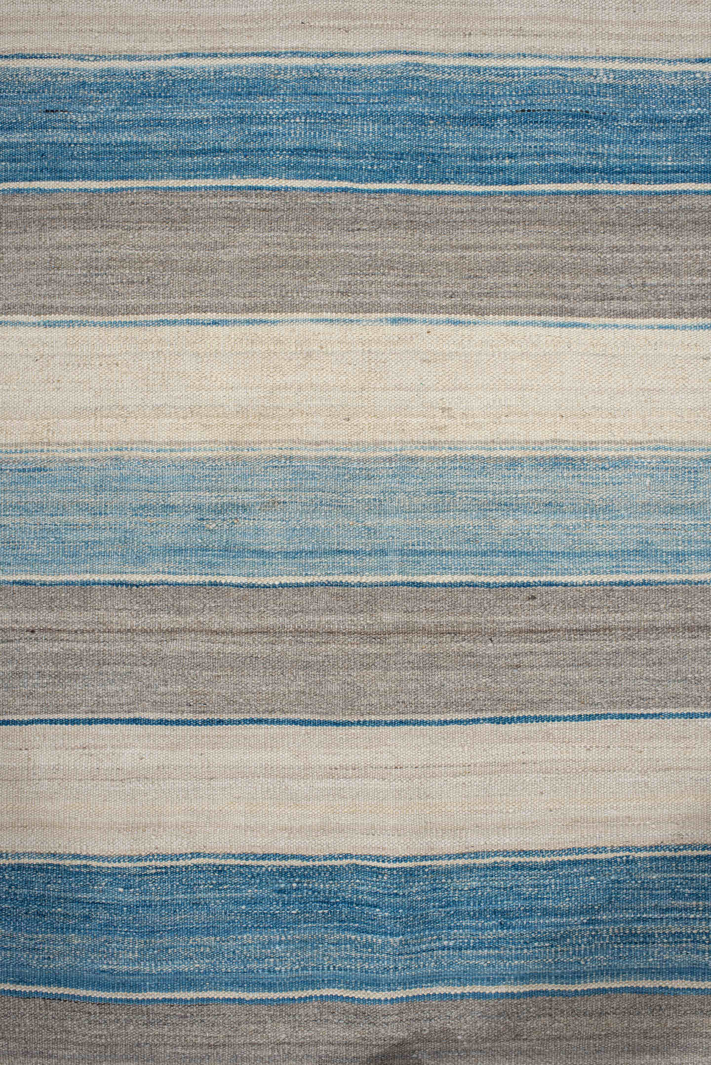3' x 13' one-of-a-kind handmade vintage Kilim runner rug. Color palette: ivory, sky blue, taupe, cream, light blue, beige