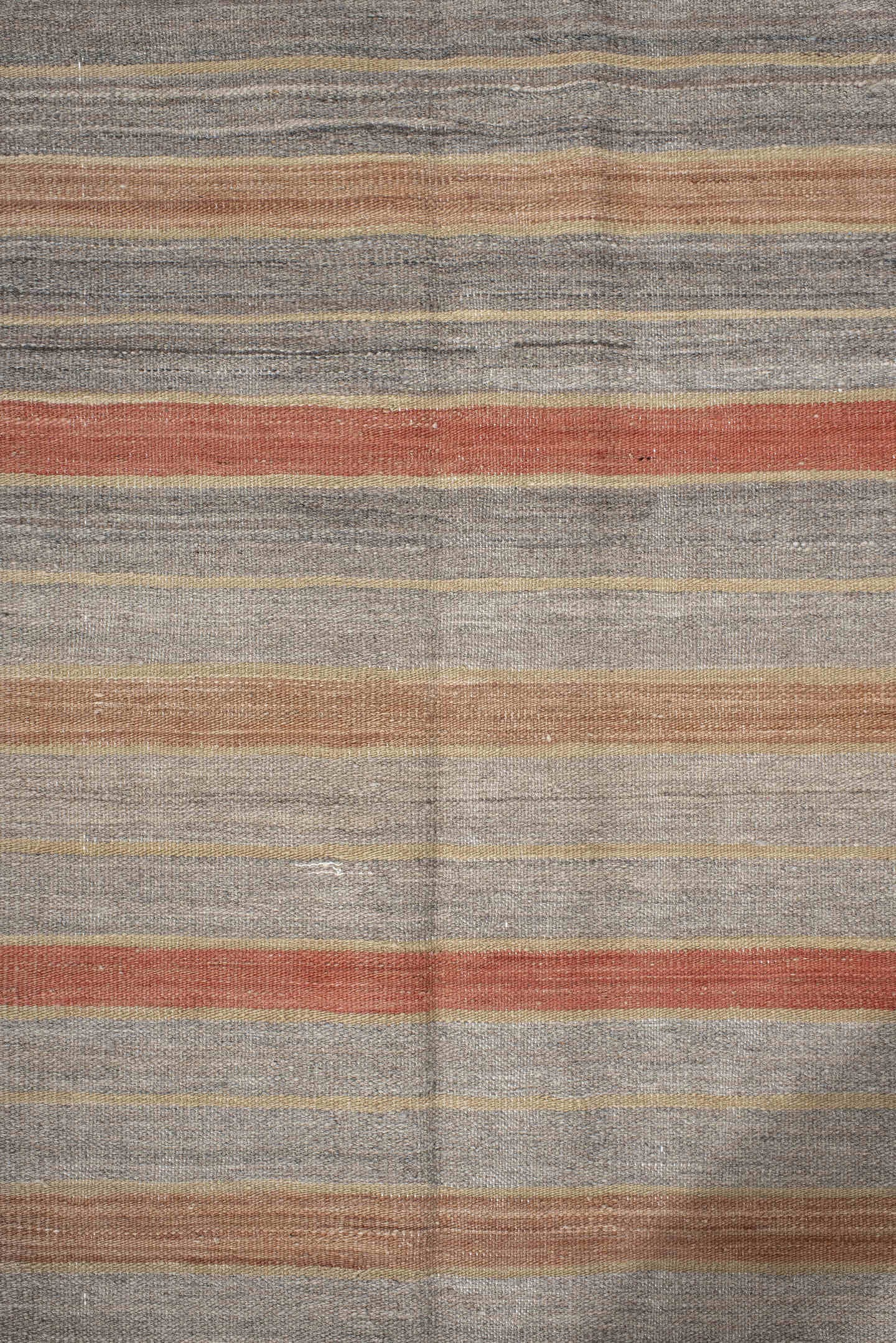 3' x 9' one-of-a-kind handmade vintage Kilim runner rug. Color palette: taupe, gray, rust, camel, ivory, beige, terracotta