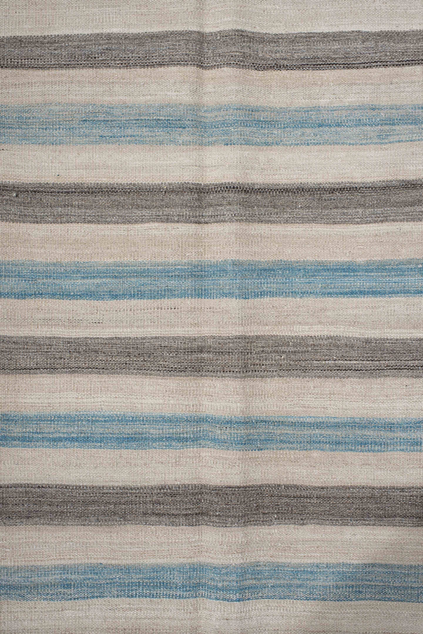 3' x 9' one-of-a-kind handmade vintage Kilim runner rug. Color palette: ivory, charcoal, sky_blue, taupe, gray, black