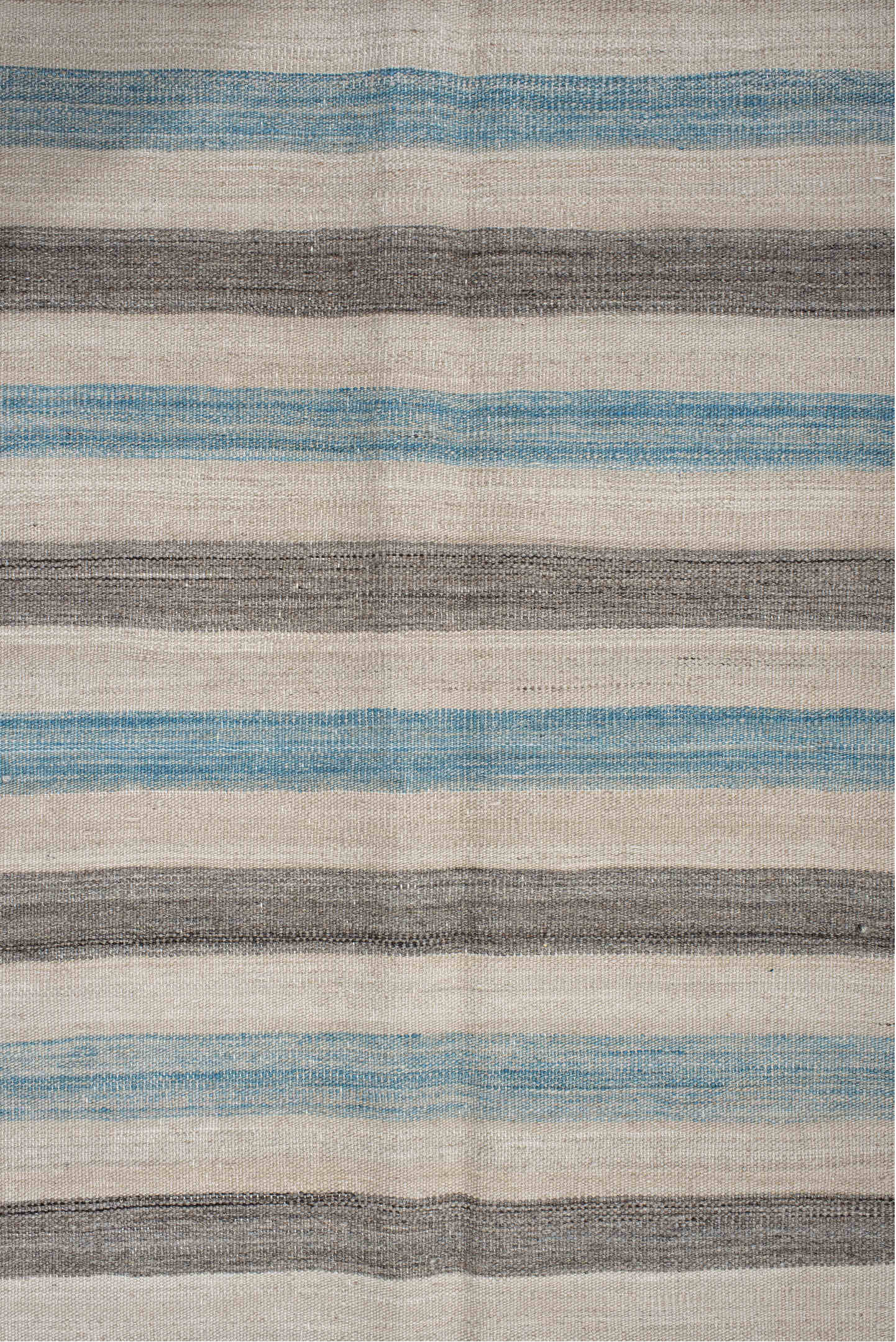 3' x 9' one-of-a-kind handmade vintage Kilim runner rug. Color palette: ivory, charcoal, sky_blue, taupe, gray, black