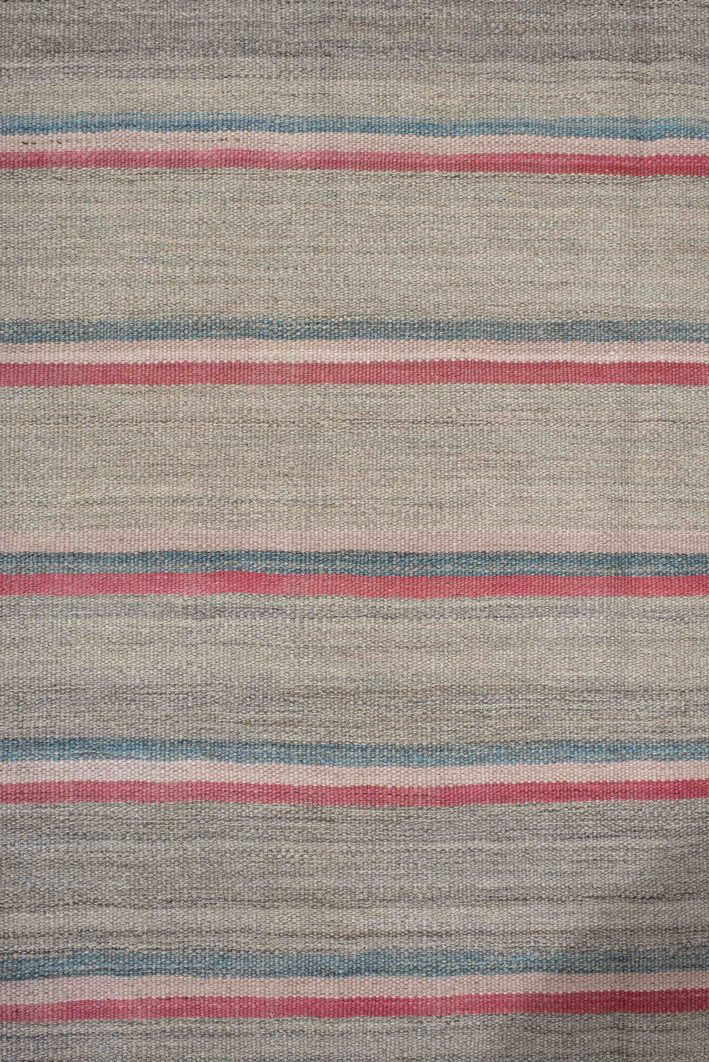 2' x 7' one-of-a-kind handmade vintage Kilim runner rug. Color palette: taupe, rose, ivory, teal, gray, beige, pink, red