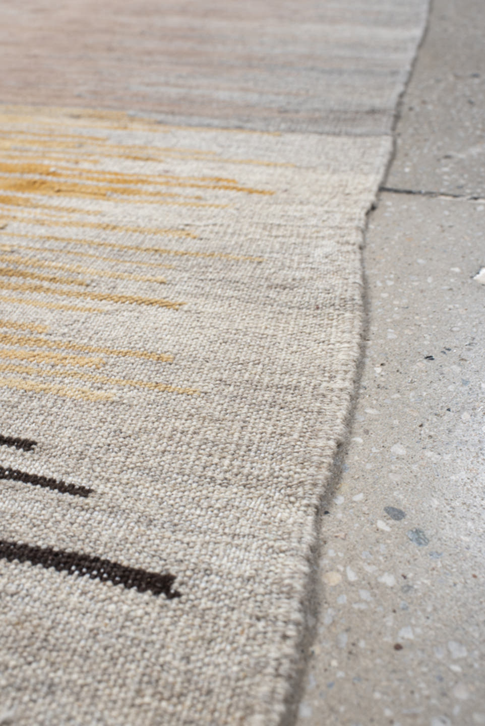 2' x 11' one-of-a-kind handmade vintage Kilim runner rug. Color palette: ivory, taupe, sky_blue, rose, black, gold, peach