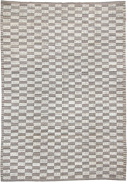 10' x 14' one-of-a-kind handmade vintage Tulu large size rug. Color palette: taupe, ivory, gray, cream, beige