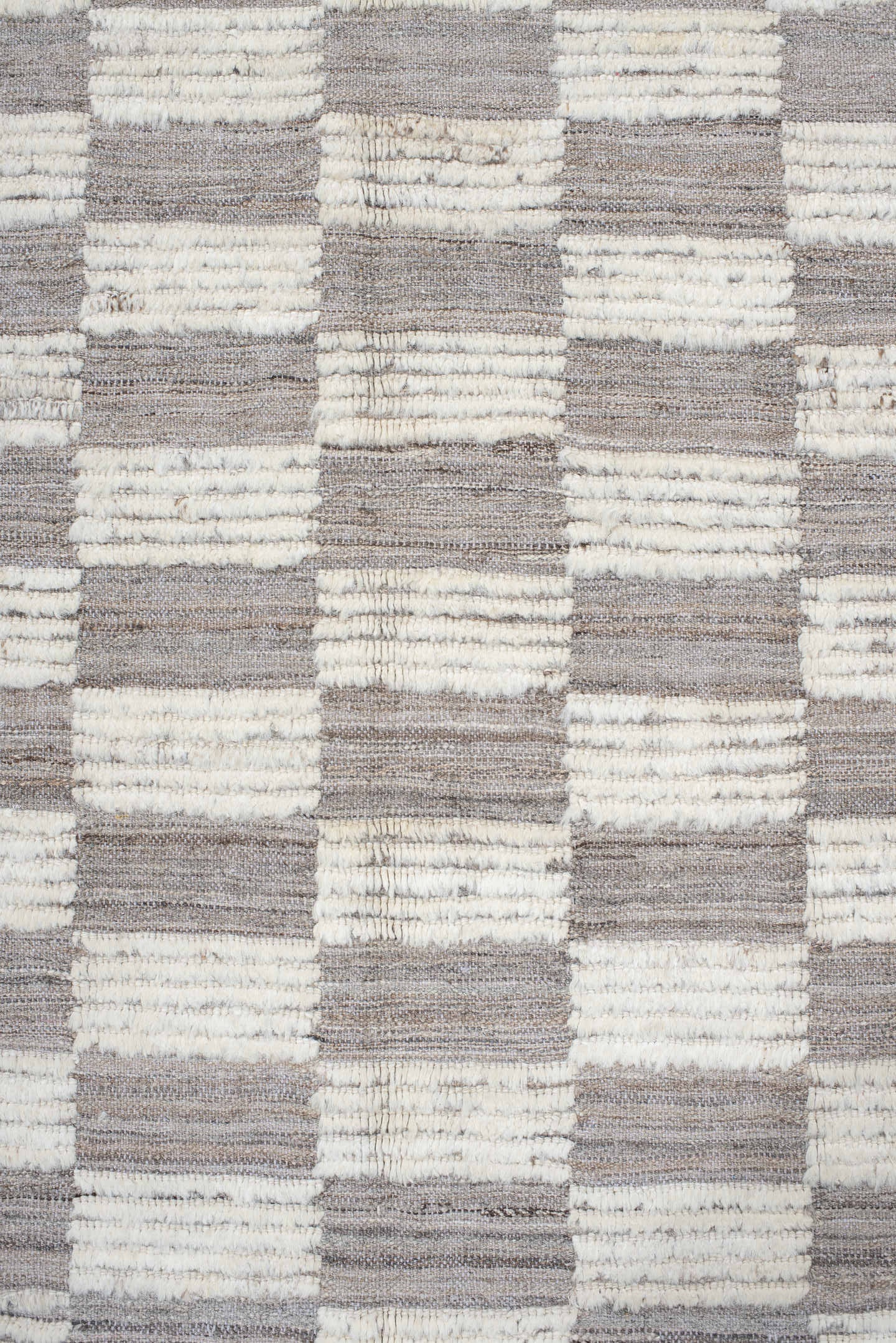 10' x 14' one-of-a-kind handmade vintage Tulu large size rug. Color palette: taupe, ivory, gray, cream, beige