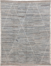 10' x 13' one-of-a-kind handmade vintage Tulu large size rug. Color palette: gray, taupe, ivory, greige, charcoal, beige