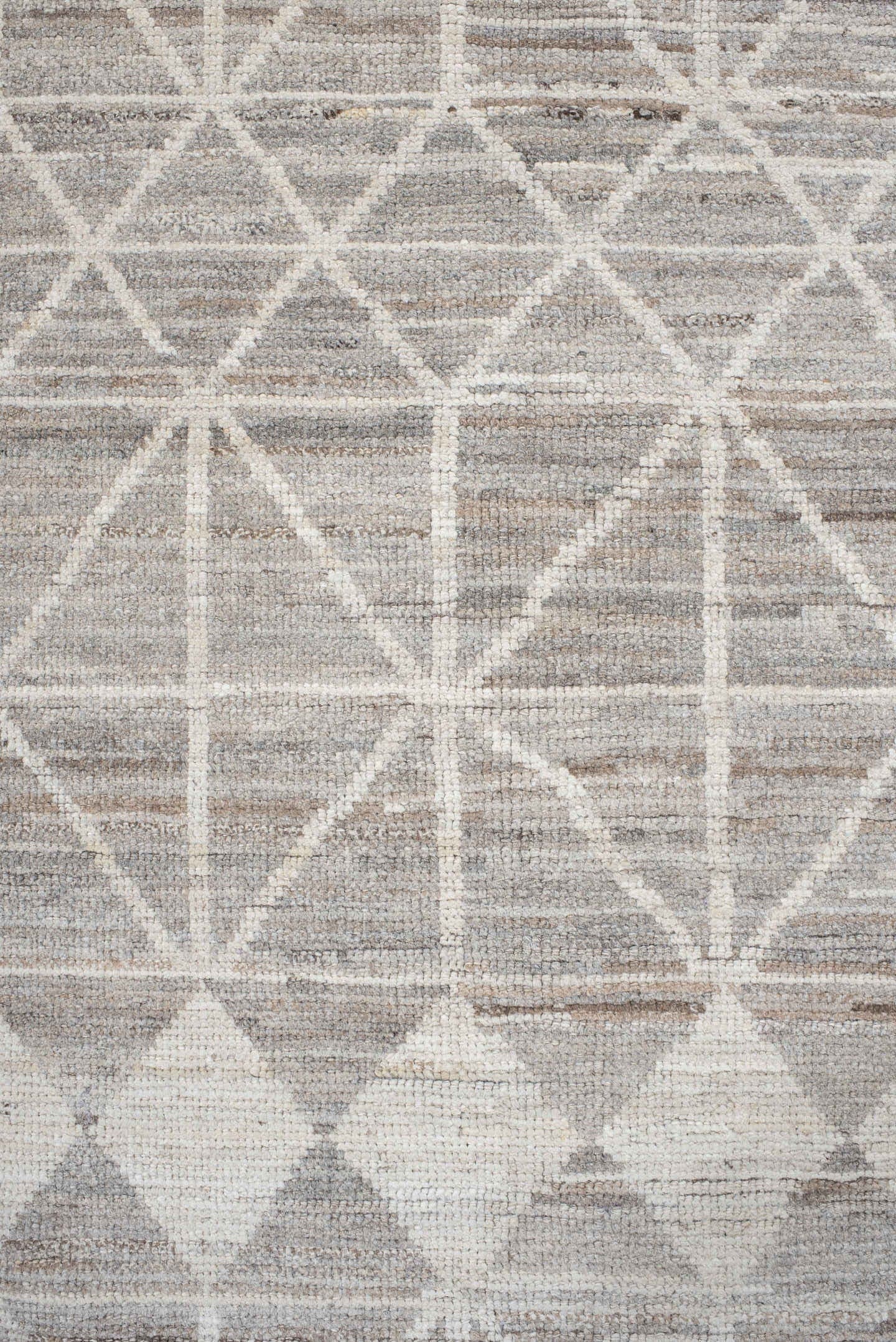 10' x 14' one-of-a-kind handmade vintage Tulu large size rug. Color palette: taupe, ivory, gray, cream, greige, beige