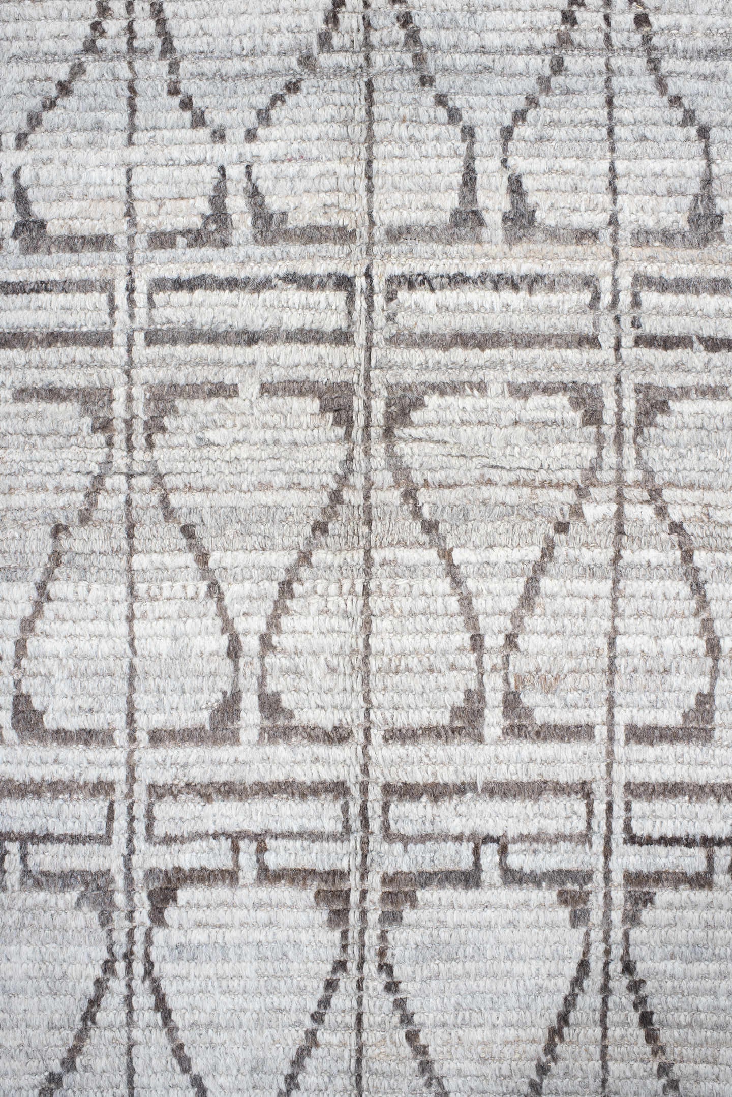 10' x 14' one-of-a-kind handmade vintage Tulu large size rug. Color palette: ivory, taupe, gray, cream, beige