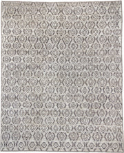 12' x 14' one-of-a-kind handmade vintage Tulu oversize rug. Color palette: ivory, charcoal, taupe, brown, gray, black, beige