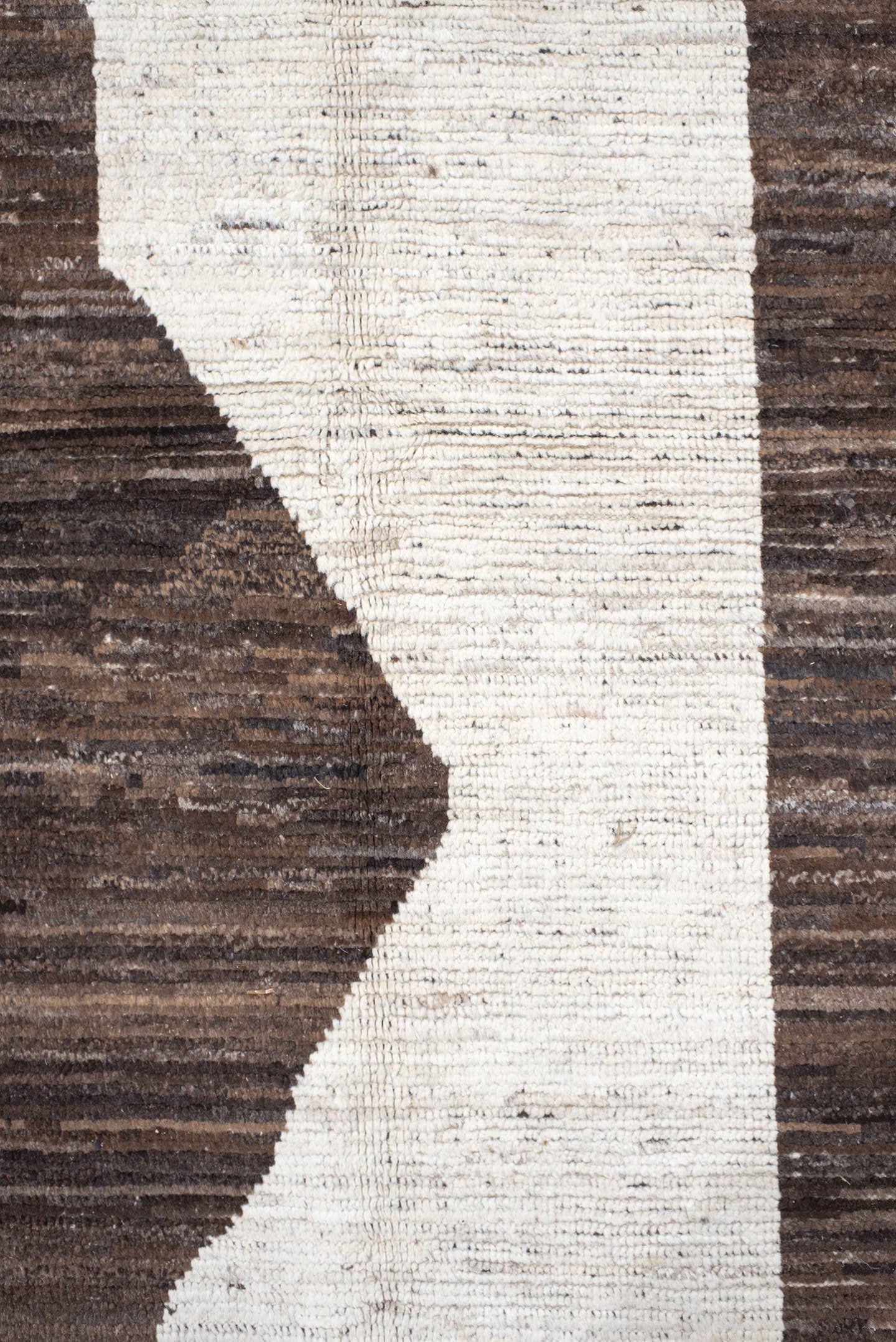 10' x 14' one-of-a-kind handmade vintage Tulu large size rug. Color palette: ivory, brown, taupe, charcoal, beige, gray