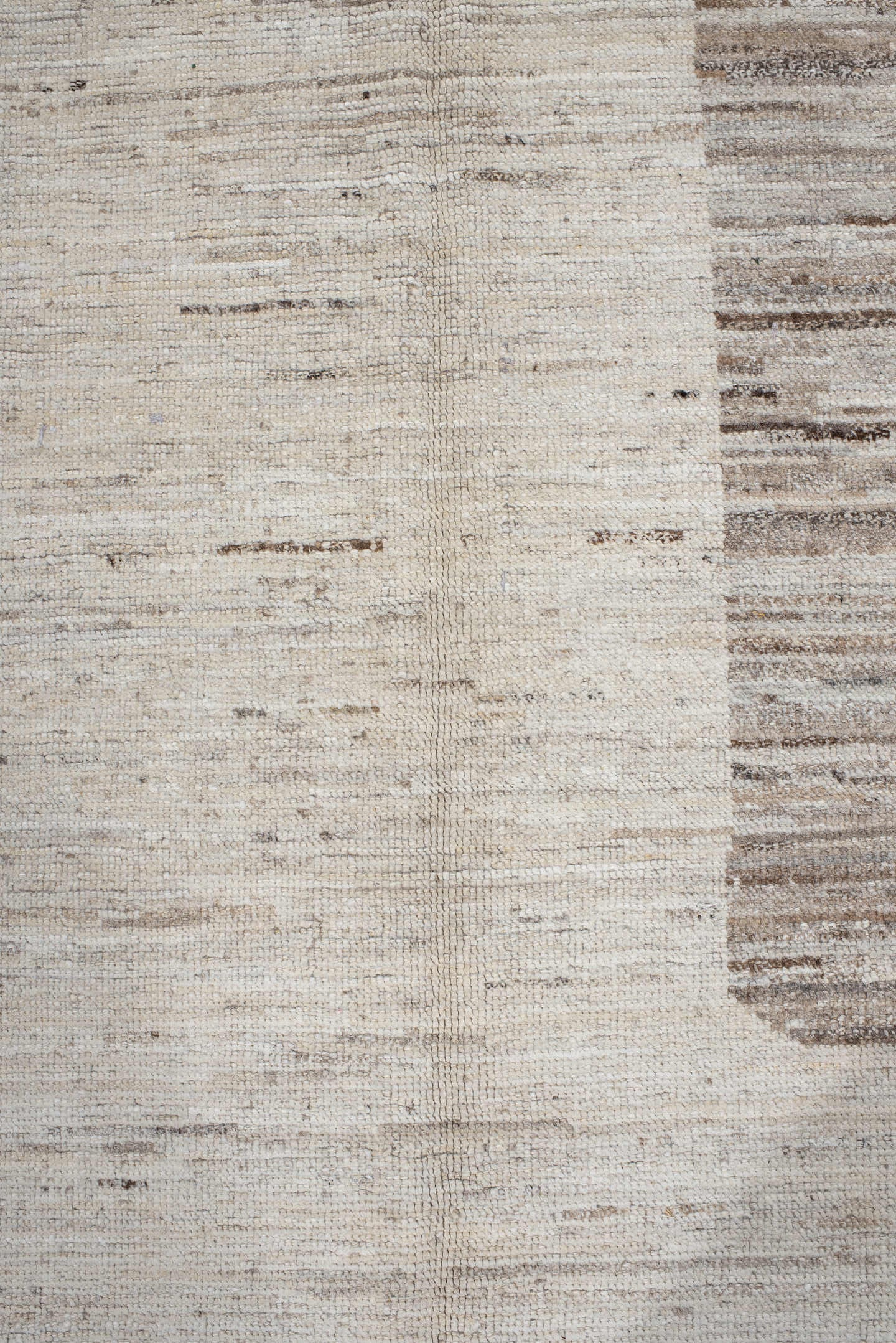9' x 13' one-of-a-kind handmade vintage Tulu large size rug. Color palette: ivory, taupe, beige, cream, greige, stone, gray