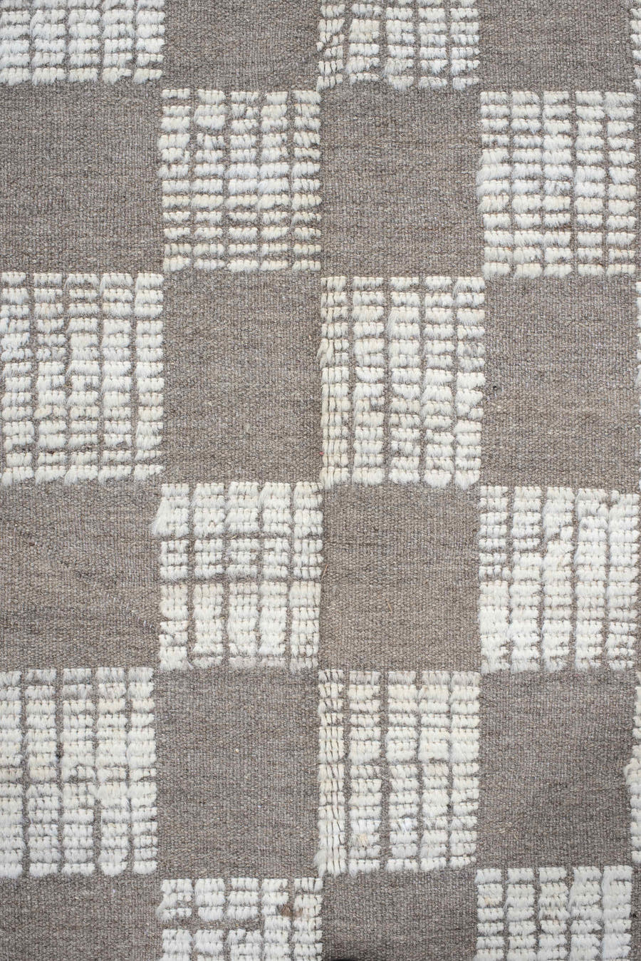 10' x 13' one-of-a-kind handmade vintage Tulu large size rug. Color palette: ivory, taupe, gray, cream, beige