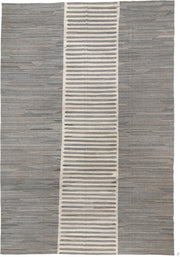 13' x 19' one-of-a-kind handmade vintage Kilim oversize rug. Color palette: gray, ivory, taupe, charcoal, greige, beige