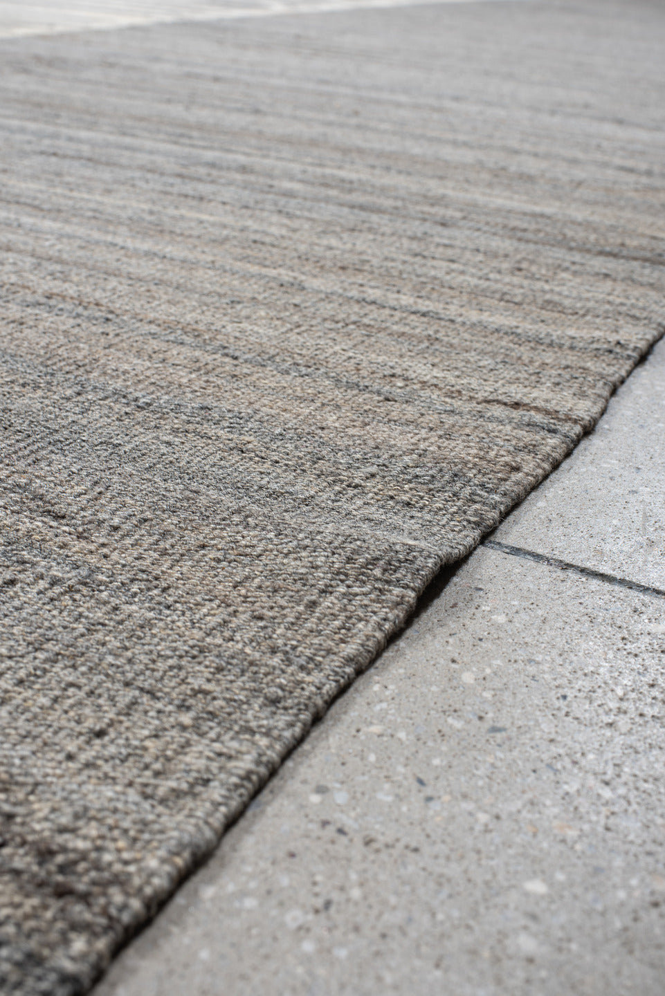 13' x 19' one-of-a-kind handmade vintage Kilim oversize rug. Color palette: gray, ivory, taupe, charcoal, greige, beige