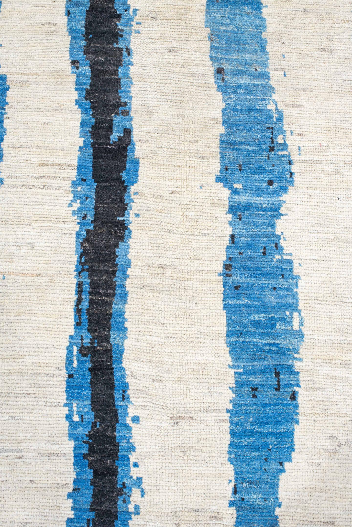 13' x 19' one-of-a-kind handmade vintage Tulu oversize rug. Color palette: ivory, charcoal, cobalt, sky_blue, gray, black