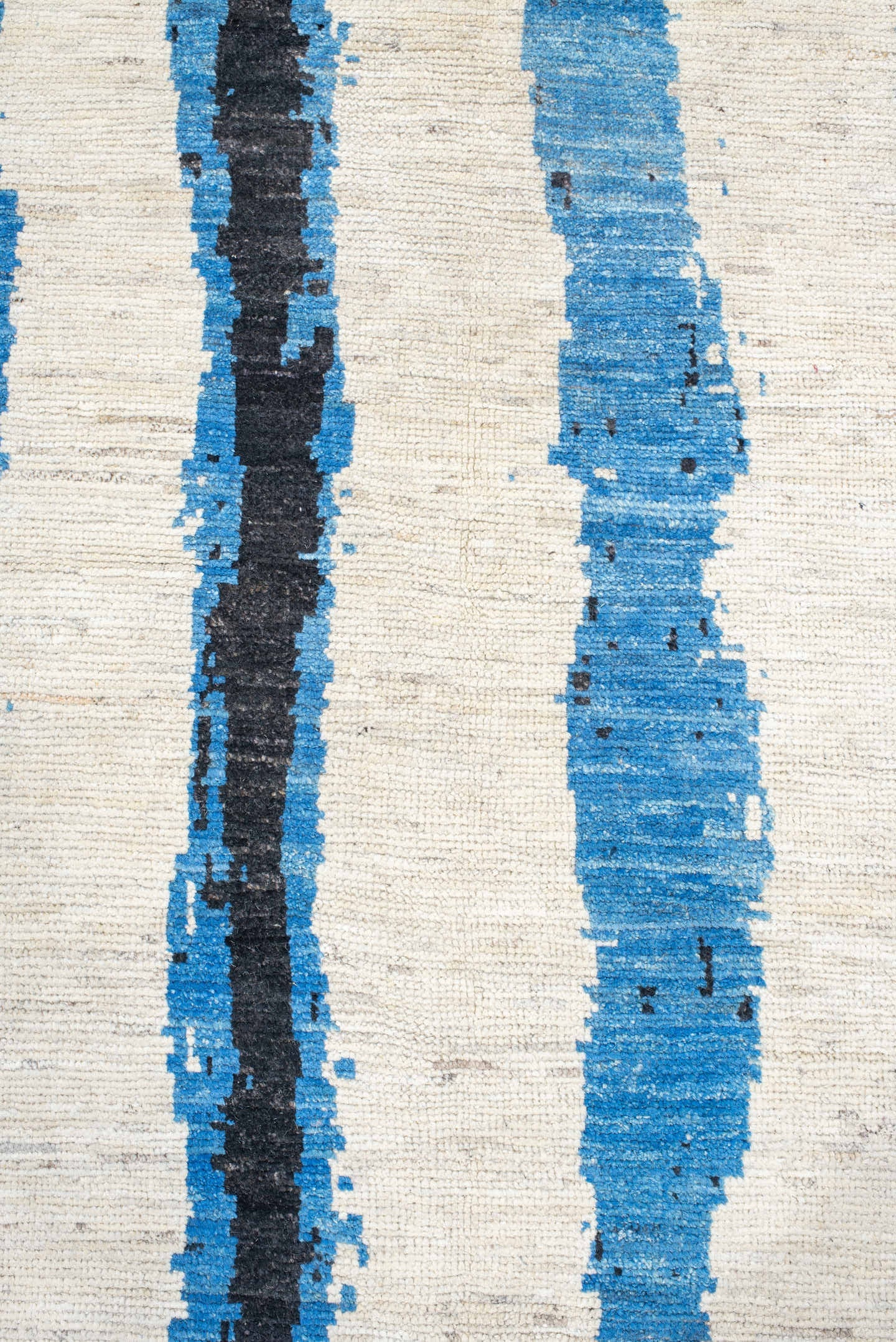 13' x 19' one-of-a-kind handmade vintage Tulu oversize rug. Color palette: ivory, charcoal, cobalt, sky_blue, gray, black
