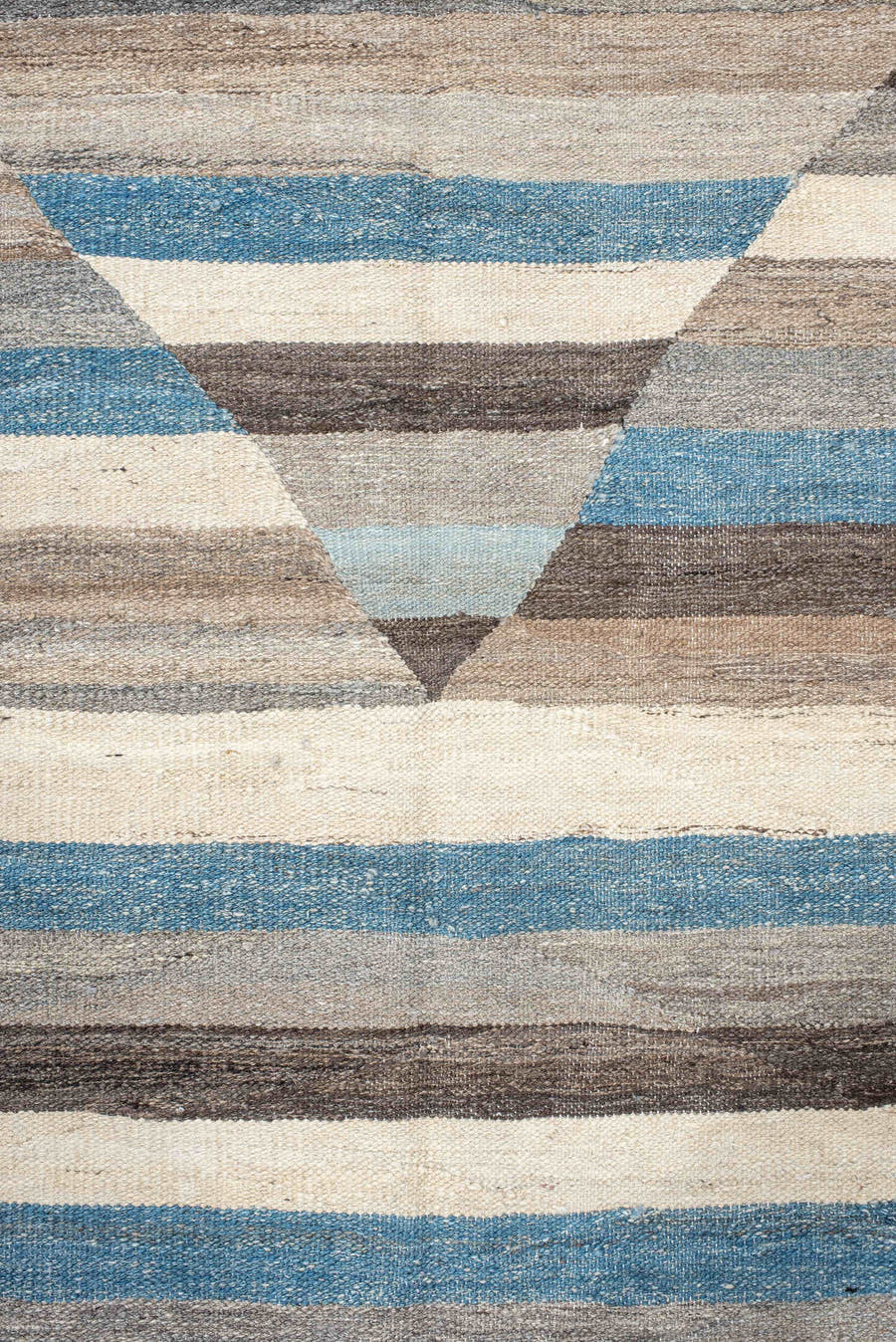 13' x 15' one-of-a-kind handmade vintage Kilim oversize rug. Color palette: ivory, taupe, charcoal, turquoise, gray, beige