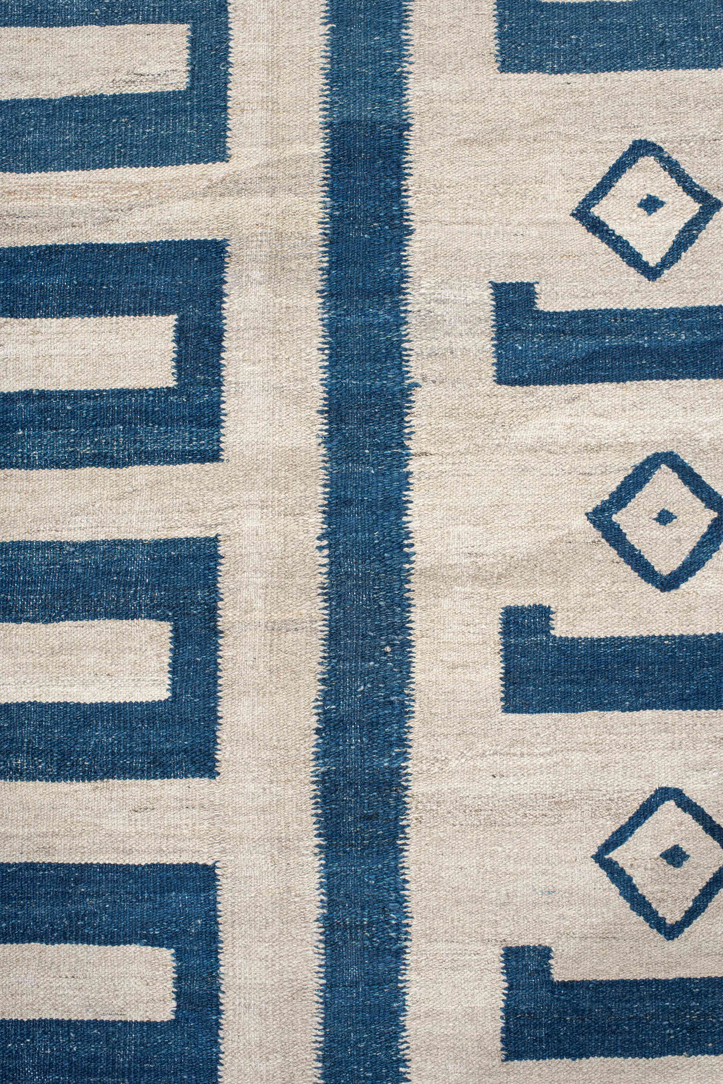 13' x 15' one-of-a-kind handmade vintage Kilim oversize rug. Color palette: ivory, teal, slate, gray