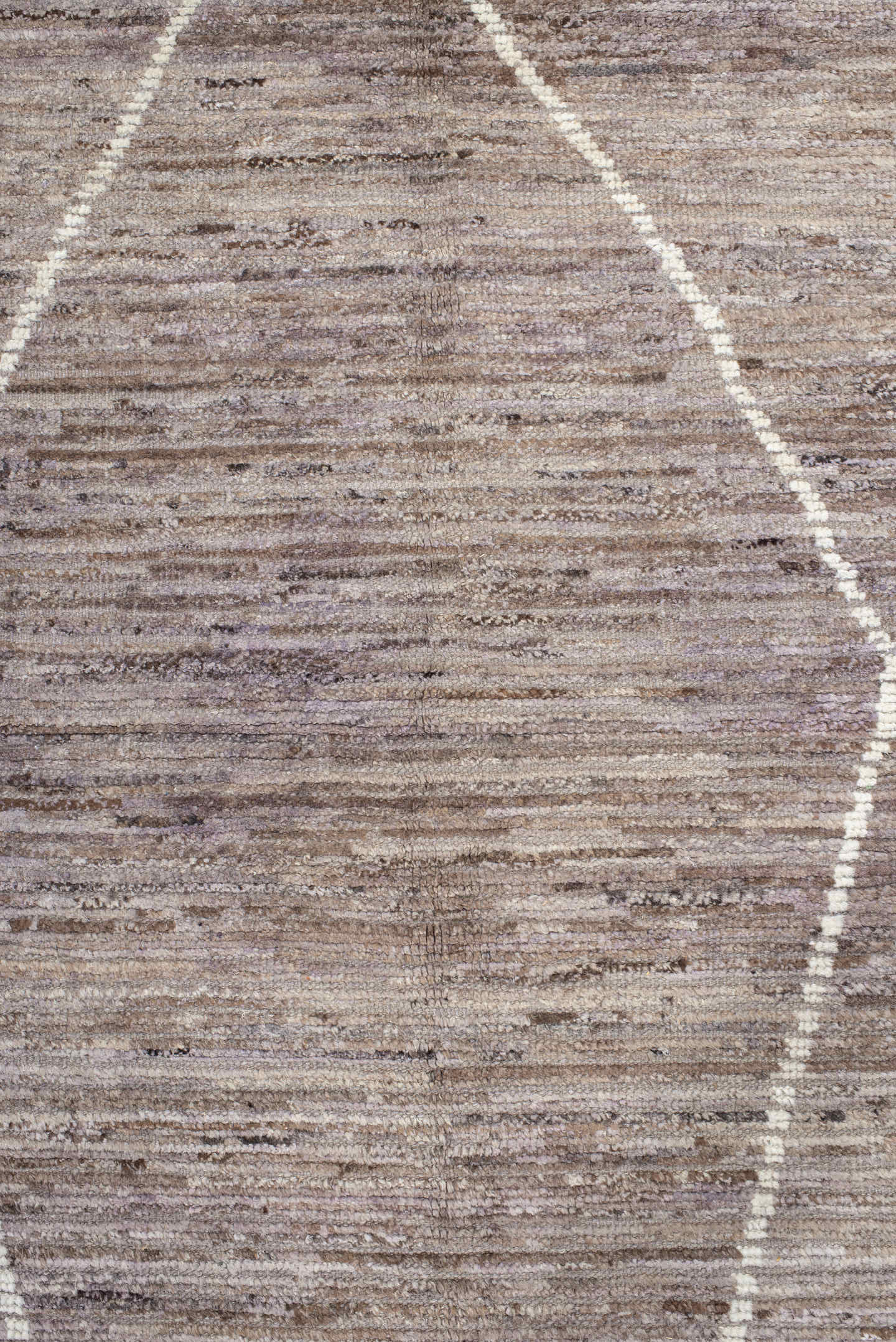 13' x 15' one-of-a-kind handmade vintage Tulu oversize rug. Color palette: taupe, lavender, ivory, gray, mauve, beige