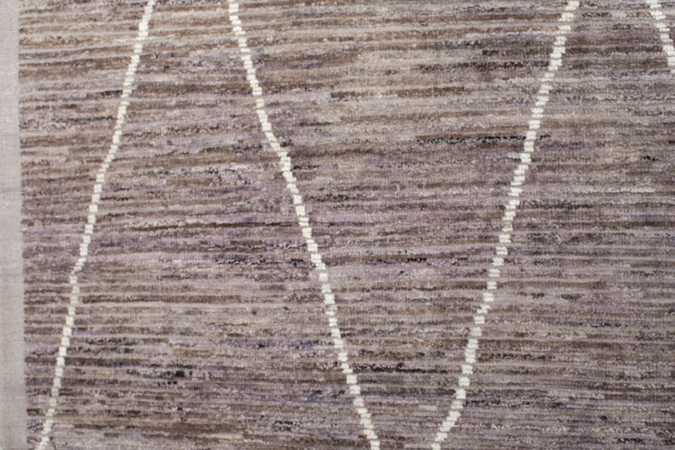 13' x 15' one-of-a-kind handmade vintage Tulu oversize rug. Color palette: taupe, lavender, ivory, gray, mauve, beige