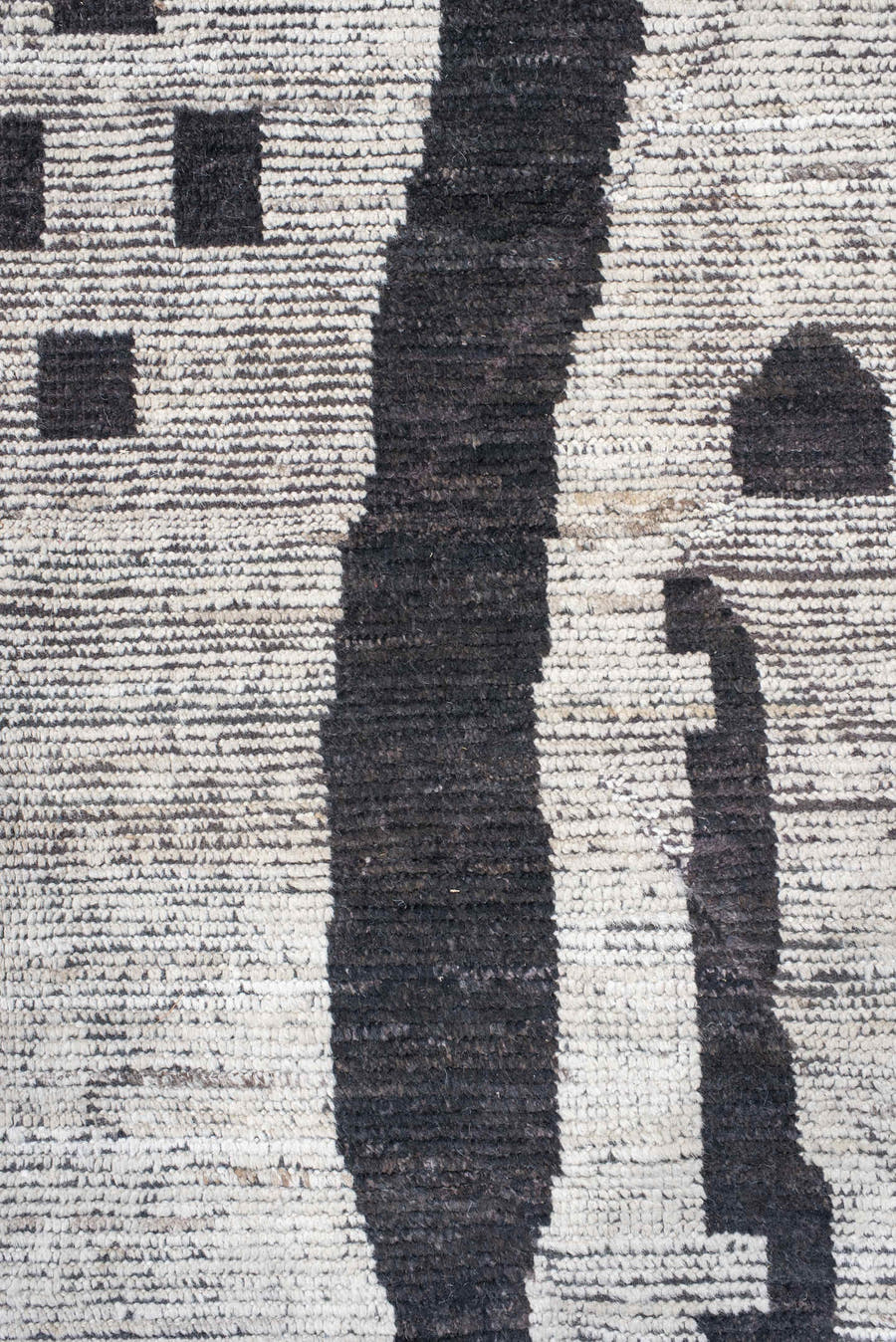 19' x 25' one-of-a-kind handmade vintage Tulu oversize rug. Color palette: ivory, charcoal, taupe, slate, gray, black, beige