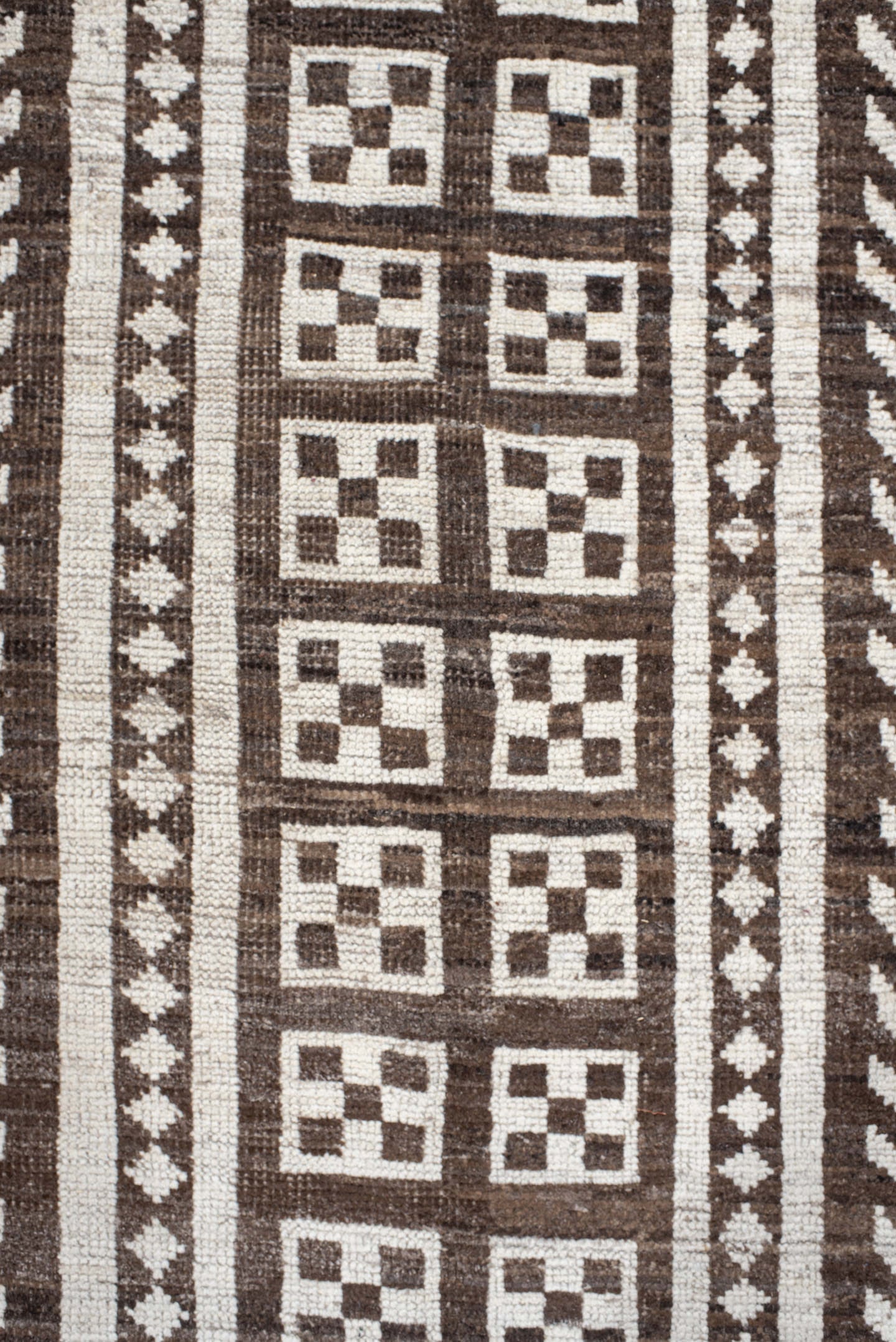 15' x 23' one-of-a-kind handmade vintage Tulu oversize rug. Color palette: ivory, brown, taupe, beige, gray
