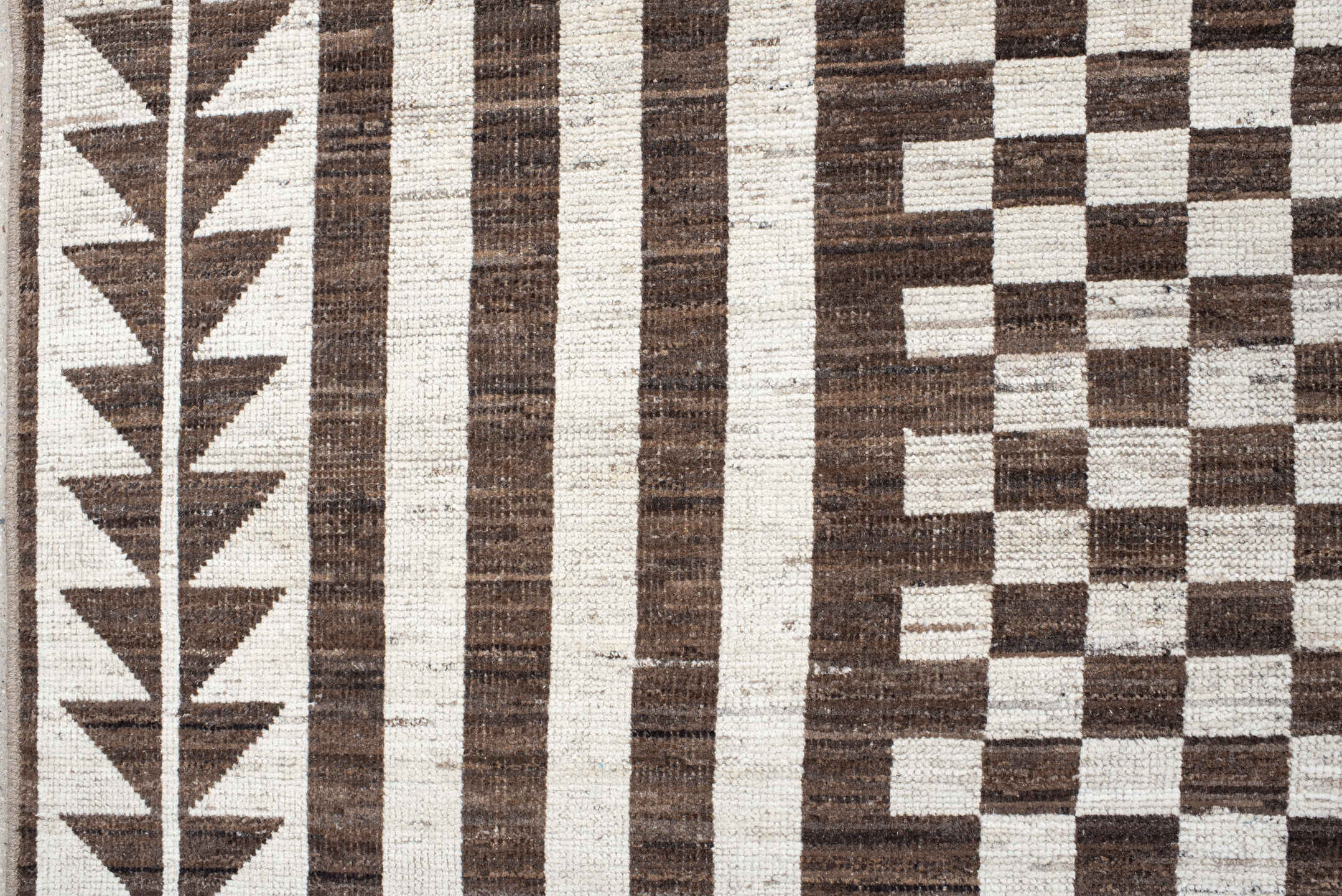 15' x 23' one-of-a-kind handmade vintage Tulu oversize rug. Color palette: ivory, brown, taupe, beige, gray