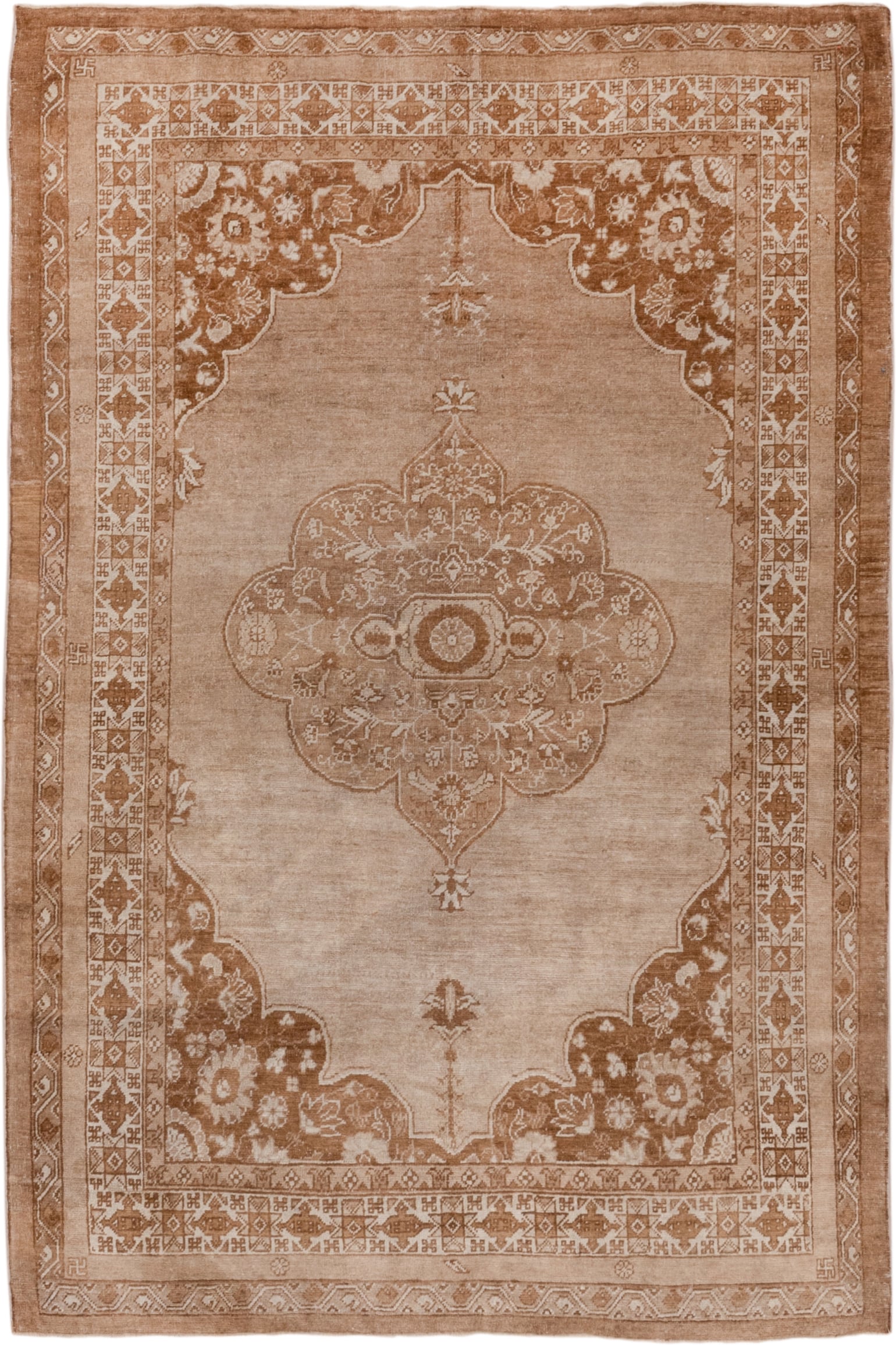 10' x 15' one-of-a-kind handmade vintage Kilim rug. Color palette: camel, ivory, taupe, sand, tan, beige, gray
