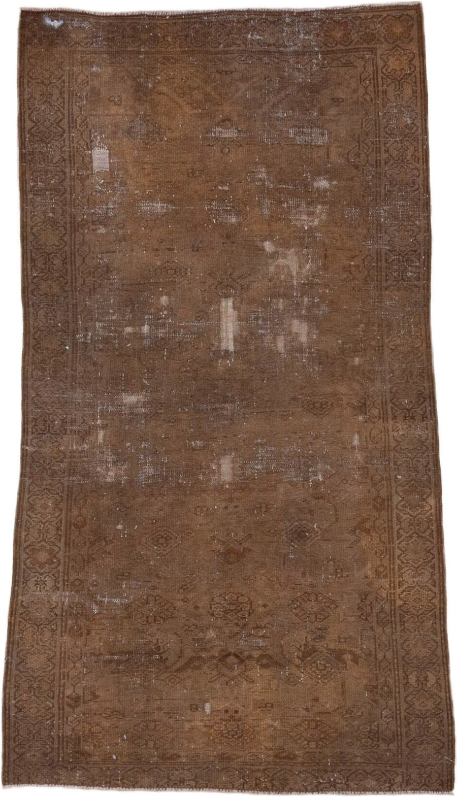 9' x 12' one-of-a-kind handmade vintage Kilim large size rug. Color palette: brown, taupe, camel, mocha, beige, ivory, gray