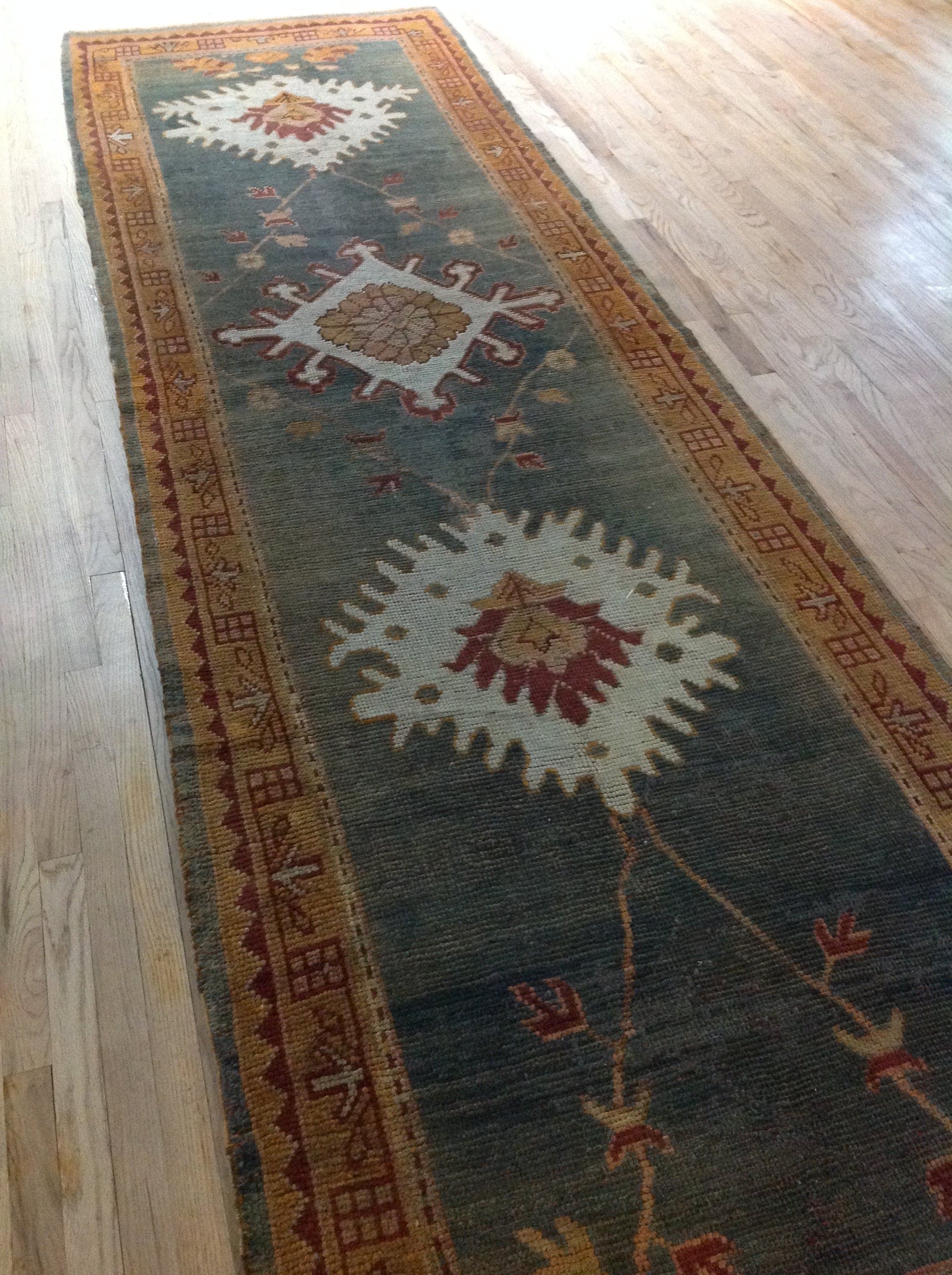 9' x 14' one-of-a-kind handmade vintage Kilim rug. Color palette: blue gray, ivory, gold, rust, camel, burgundy, taupe, gray