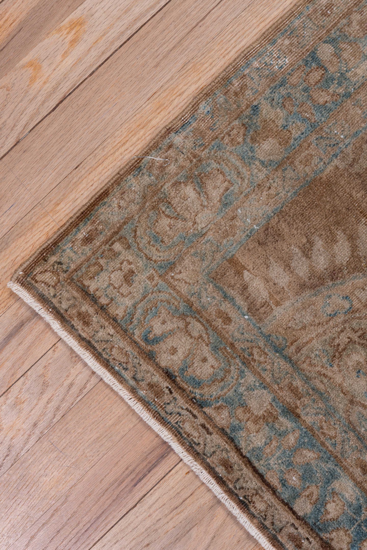 8' x 12' one-of-a-kind handmade vintage Kilim large size rug. Color palette: taupe, brown, pale blue, ivory, camel, slate
