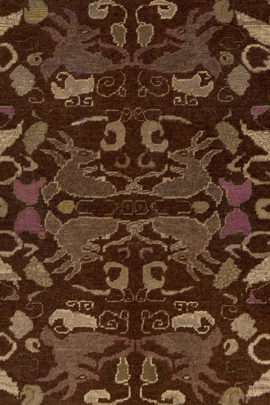 12' x 15' one-of-a-kind handmade vintage Kilim oversize rug. Color palette: brown, ivory, taupe, plum, olive, camel