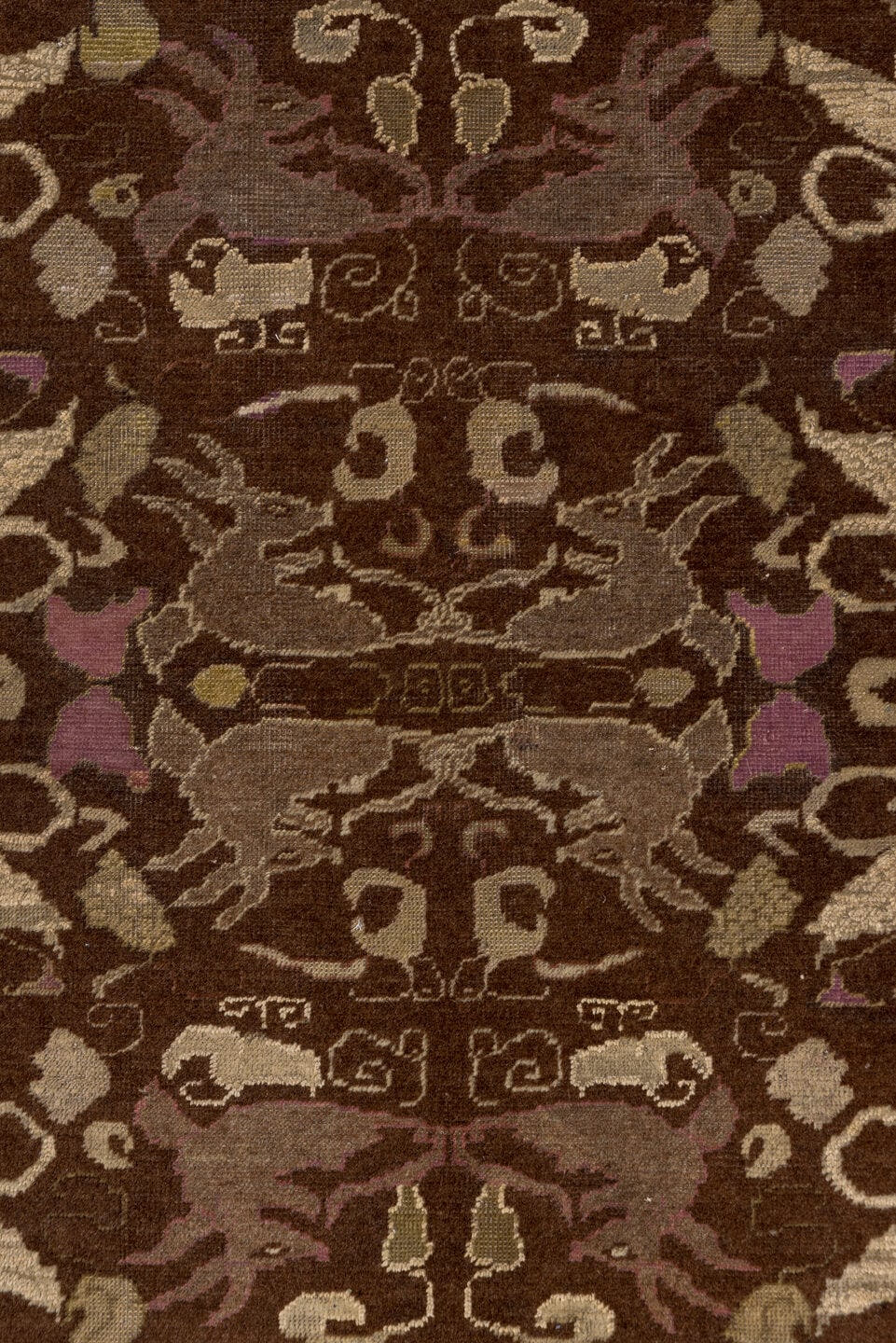 12' x 15' one-of-a-kind handmade vintage Kilim oversize rug. Color palette: brown, ivory, taupe, plum, olive, camel