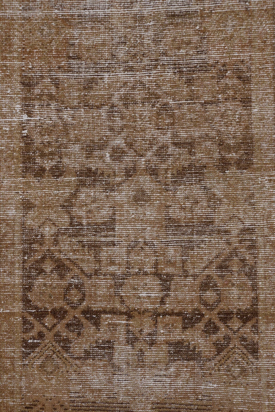 9' x 10' one-of-a-kind handmade vintage Tulu large size rug. Color palette: camel, taupe, beige, sand, ivory, brown, gray