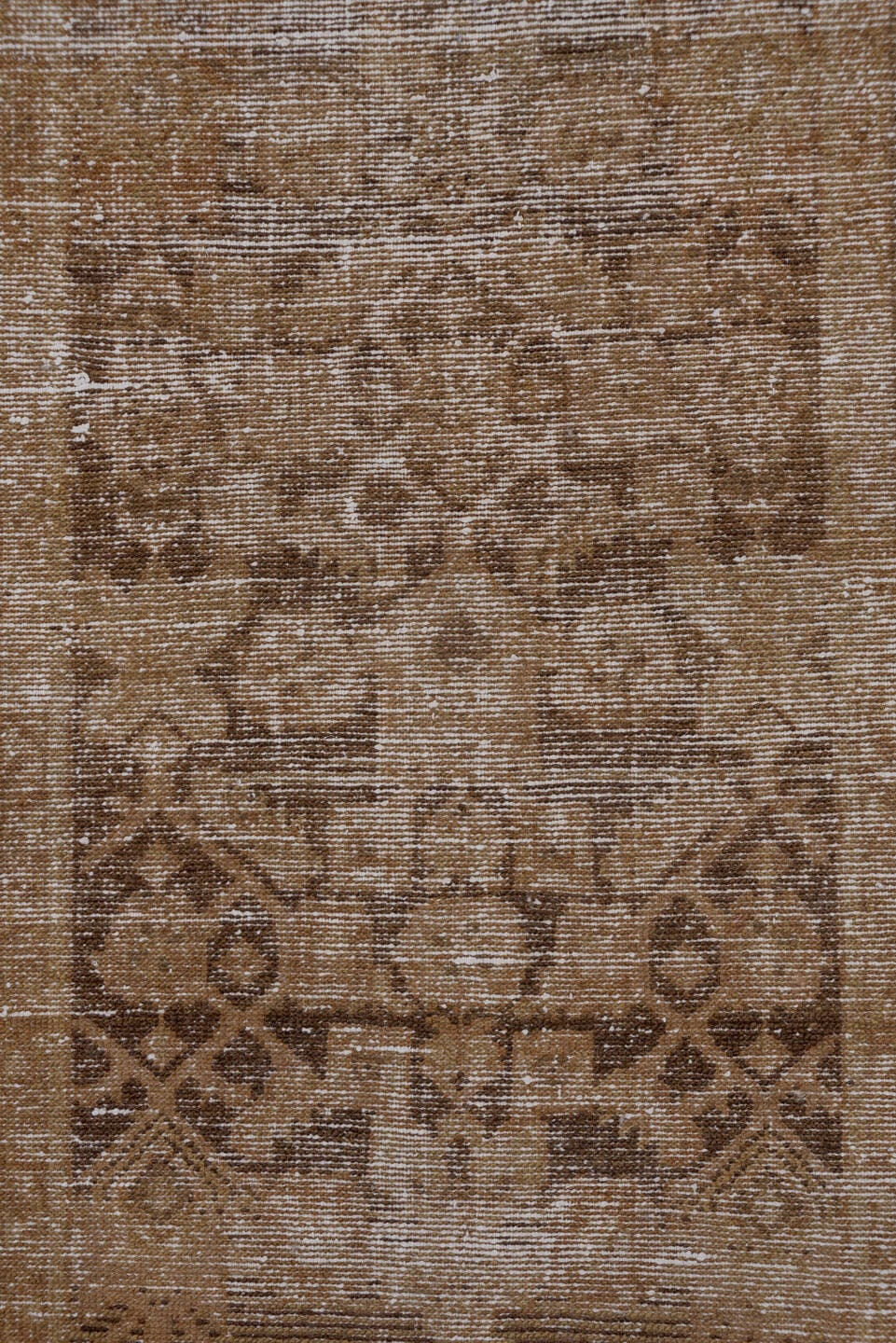 9' x 10' one-of-a-kind handmade vintage Tulu large size rug. Color palette: camel, taupe, beige, sand, ivory, brown, gray